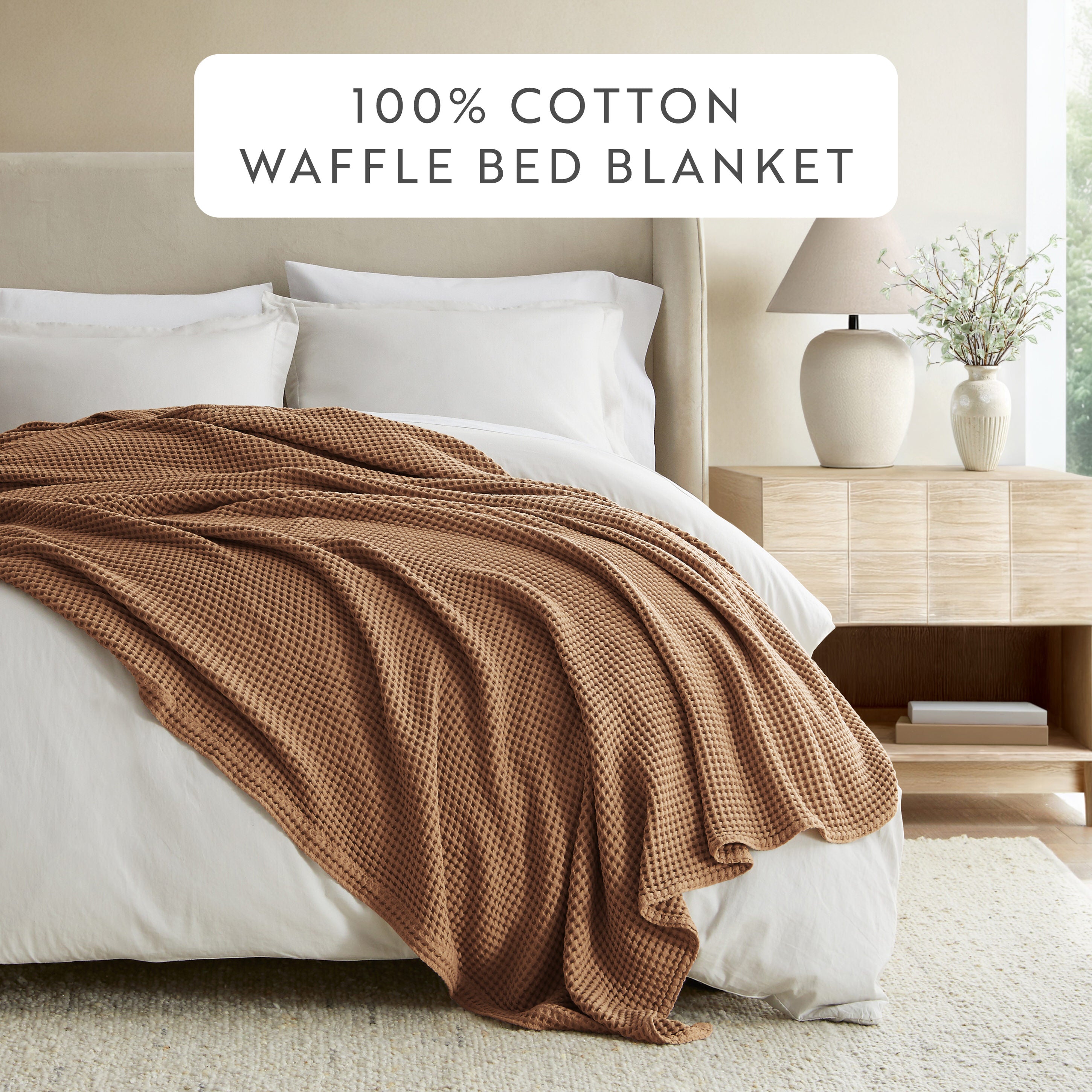 100% Cotton Waffle Bed Blanket