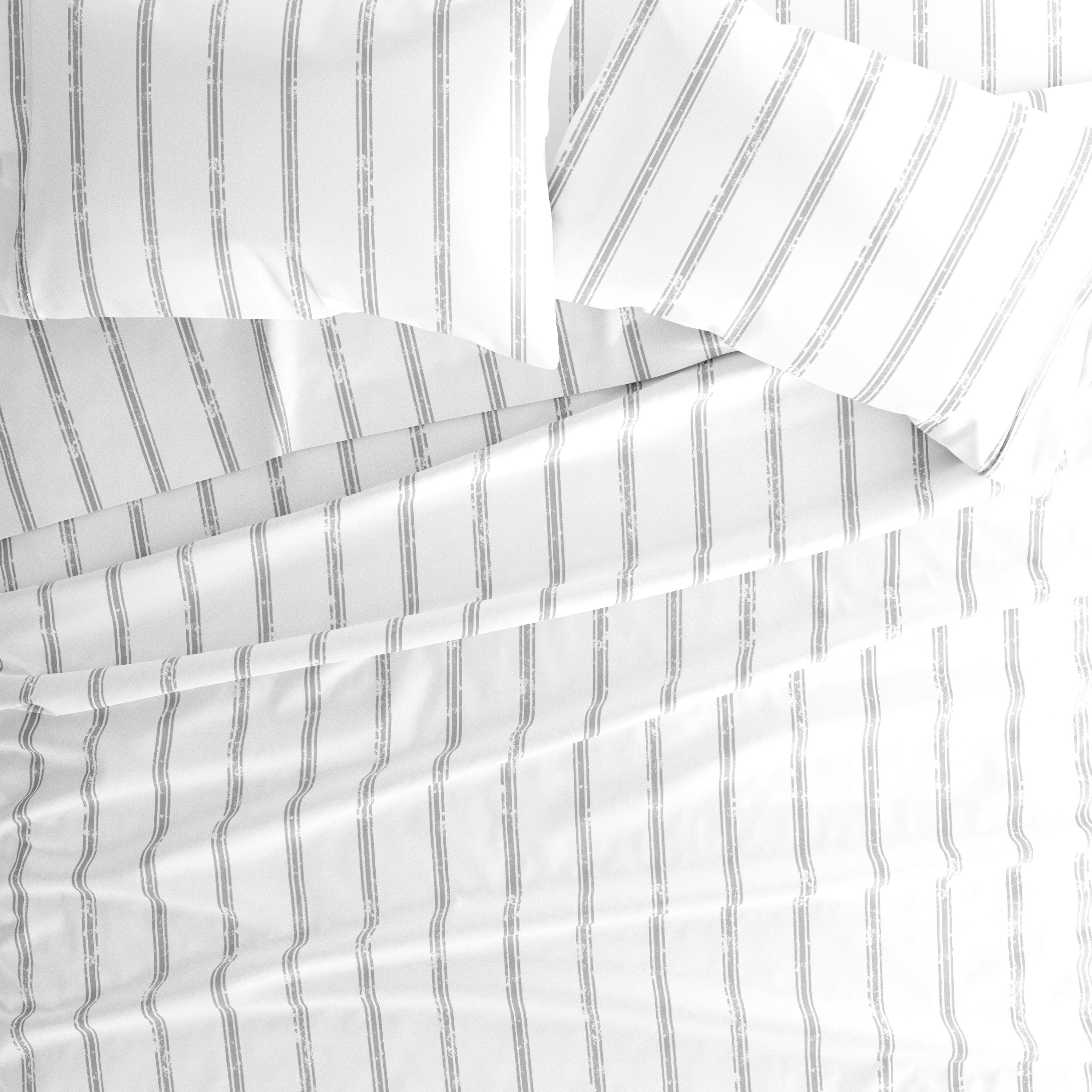 Distressed Line 4-Piece Patterned Sheet Set