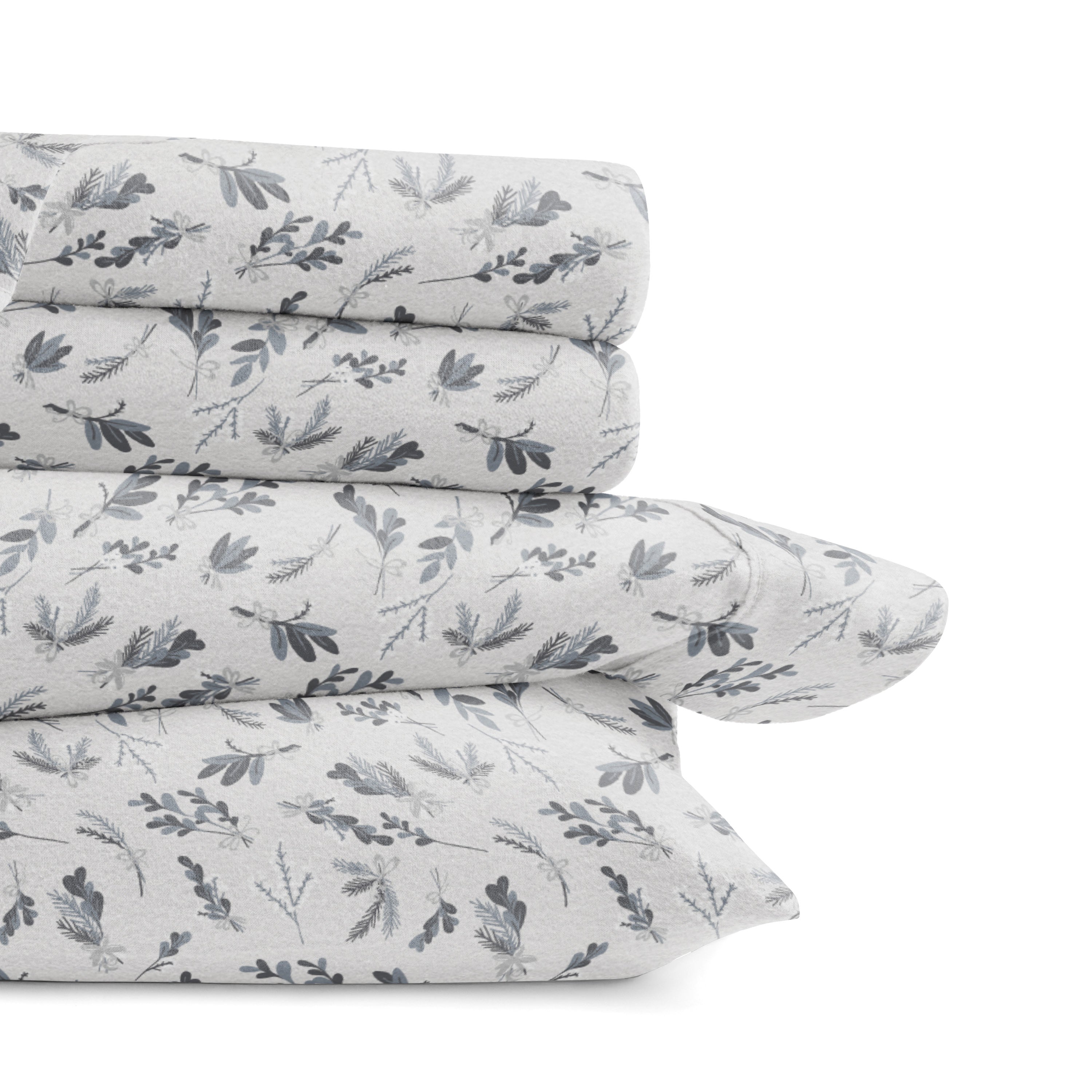 Botanical 4-Piece 100% Cotton Flannel Sheet Set