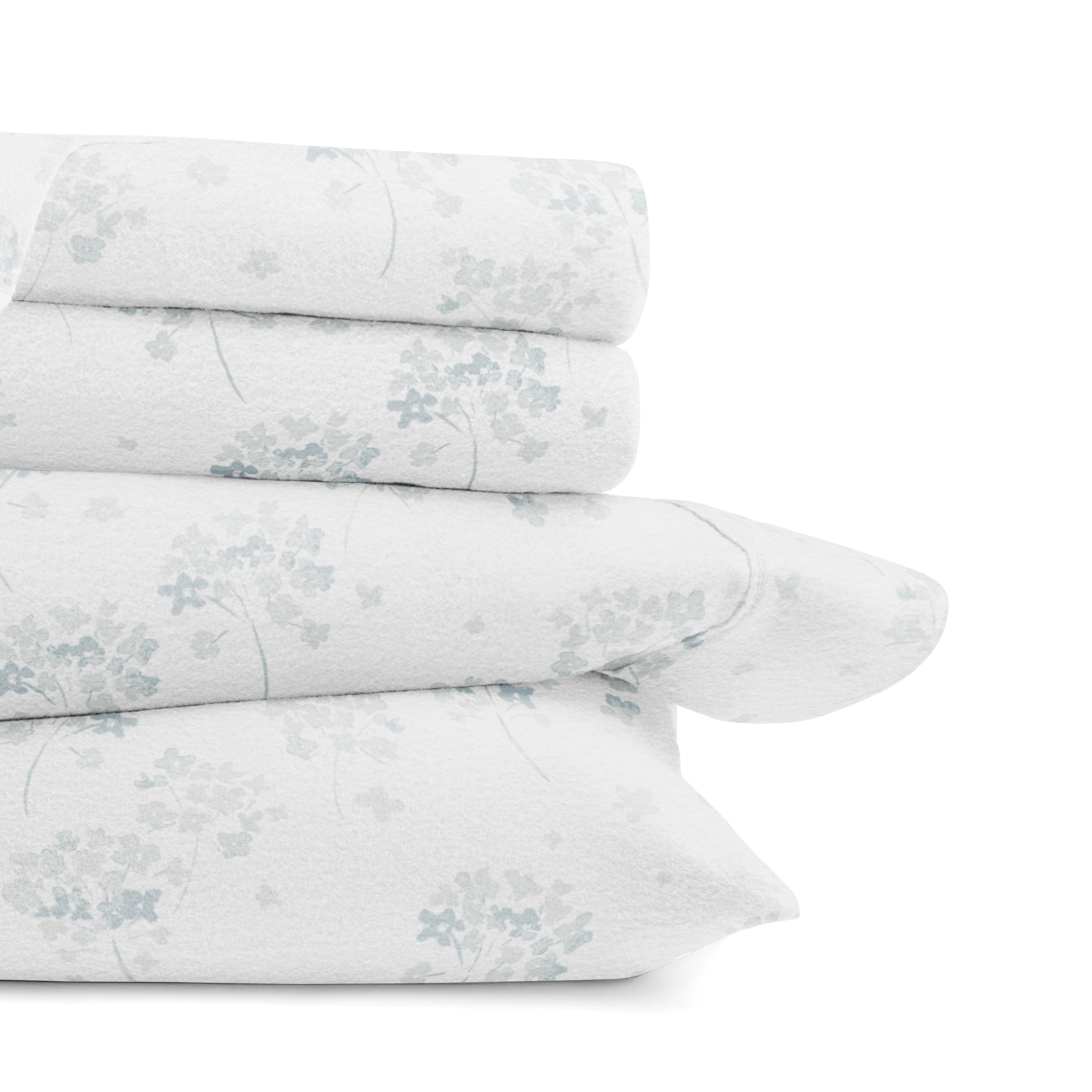 Flower Bunch 4-Piece 100% Cotton Flannel Sheet Set