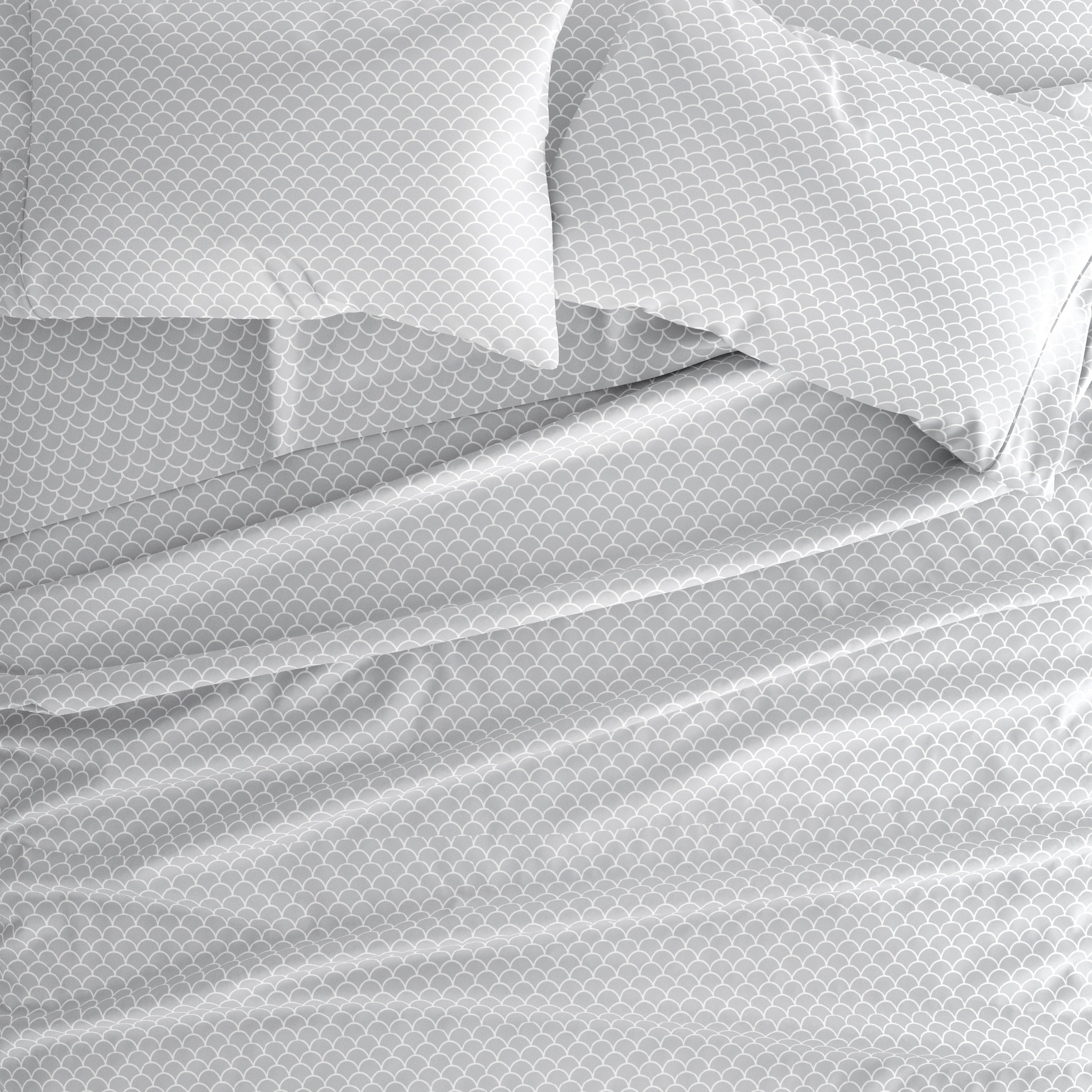 Scallops 4-Piece Patterned Sheet Set
