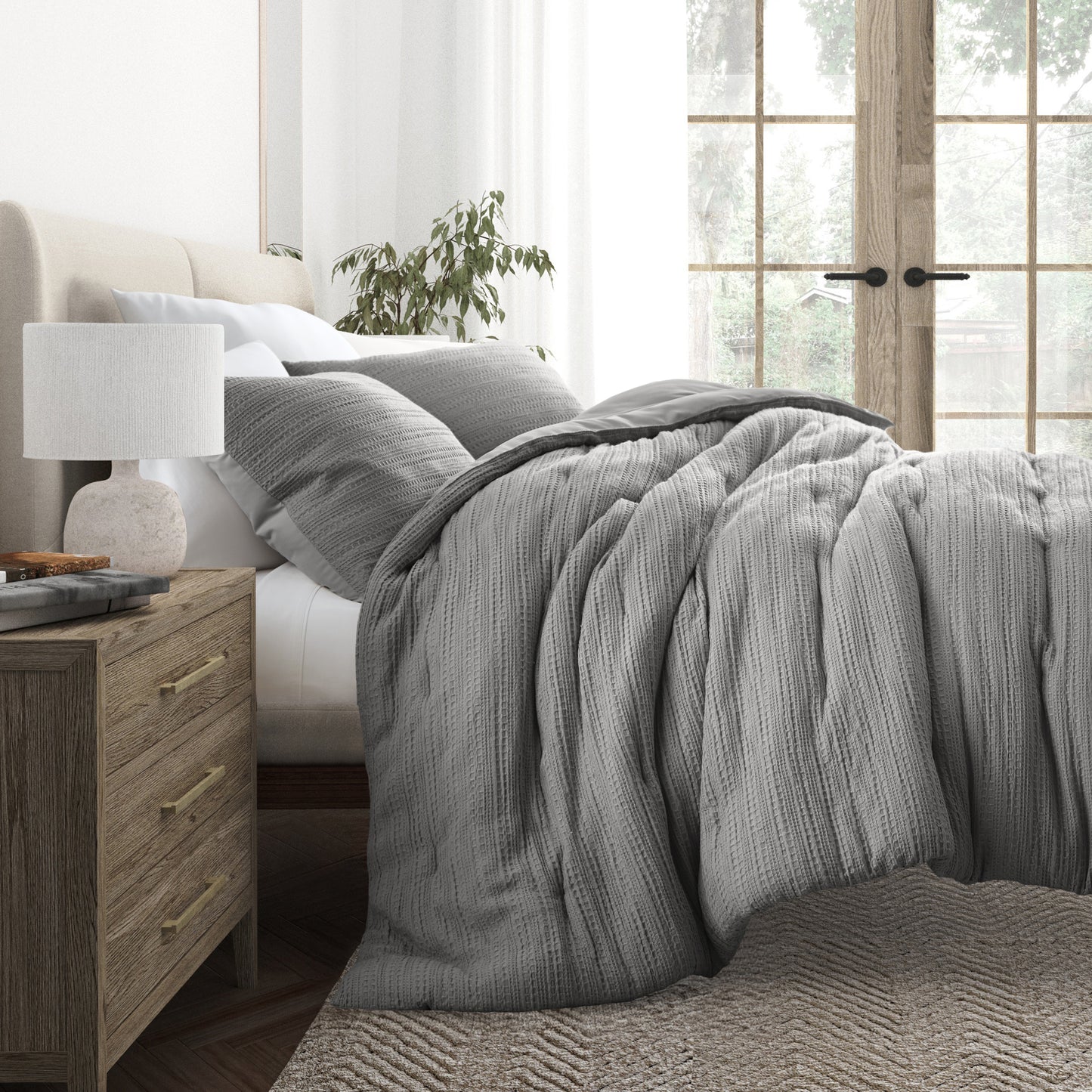 Waffle Textured Comforter Sets