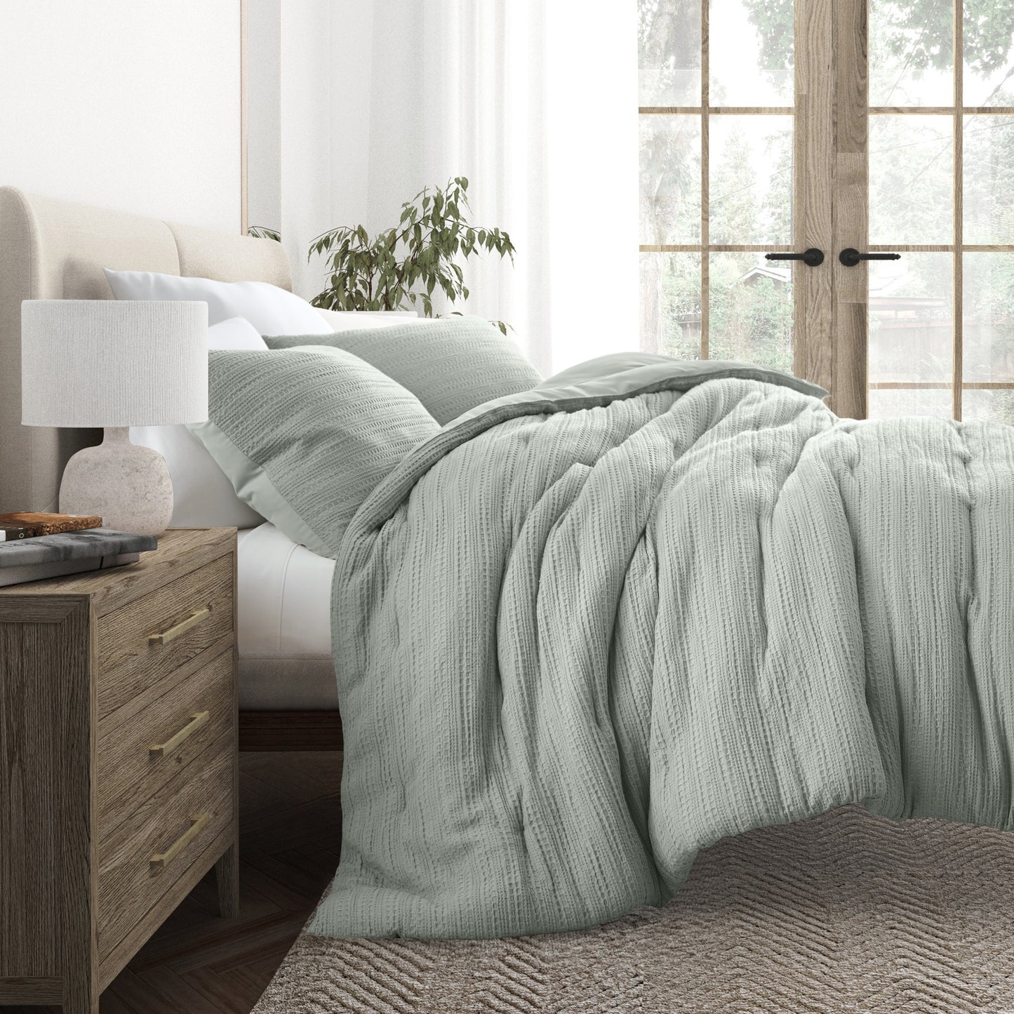 Waffle Textured Comforter Sets