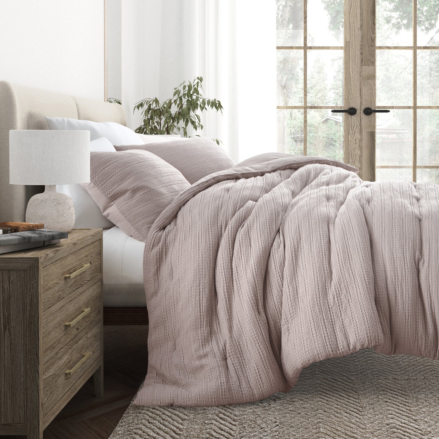 Waffle Textured Comforter Sets