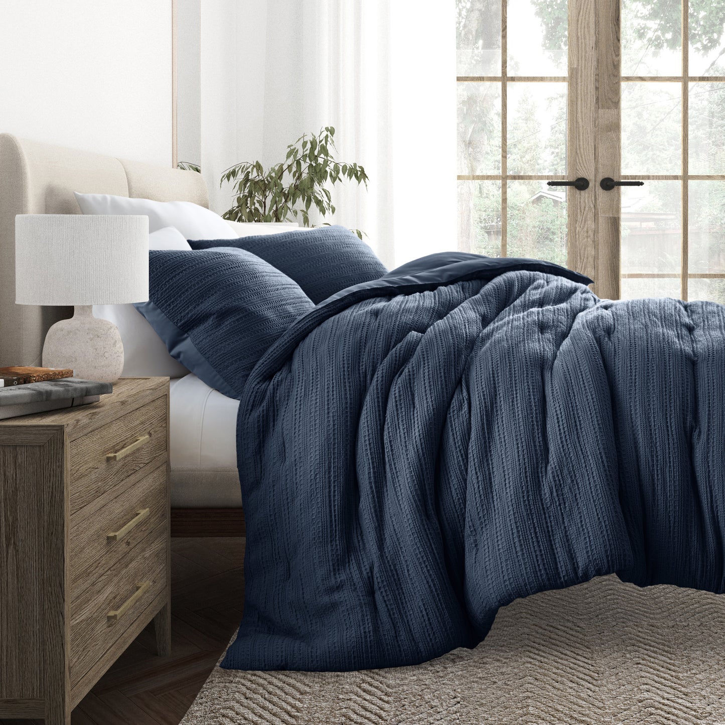 Waffle Textured Comforter Sets