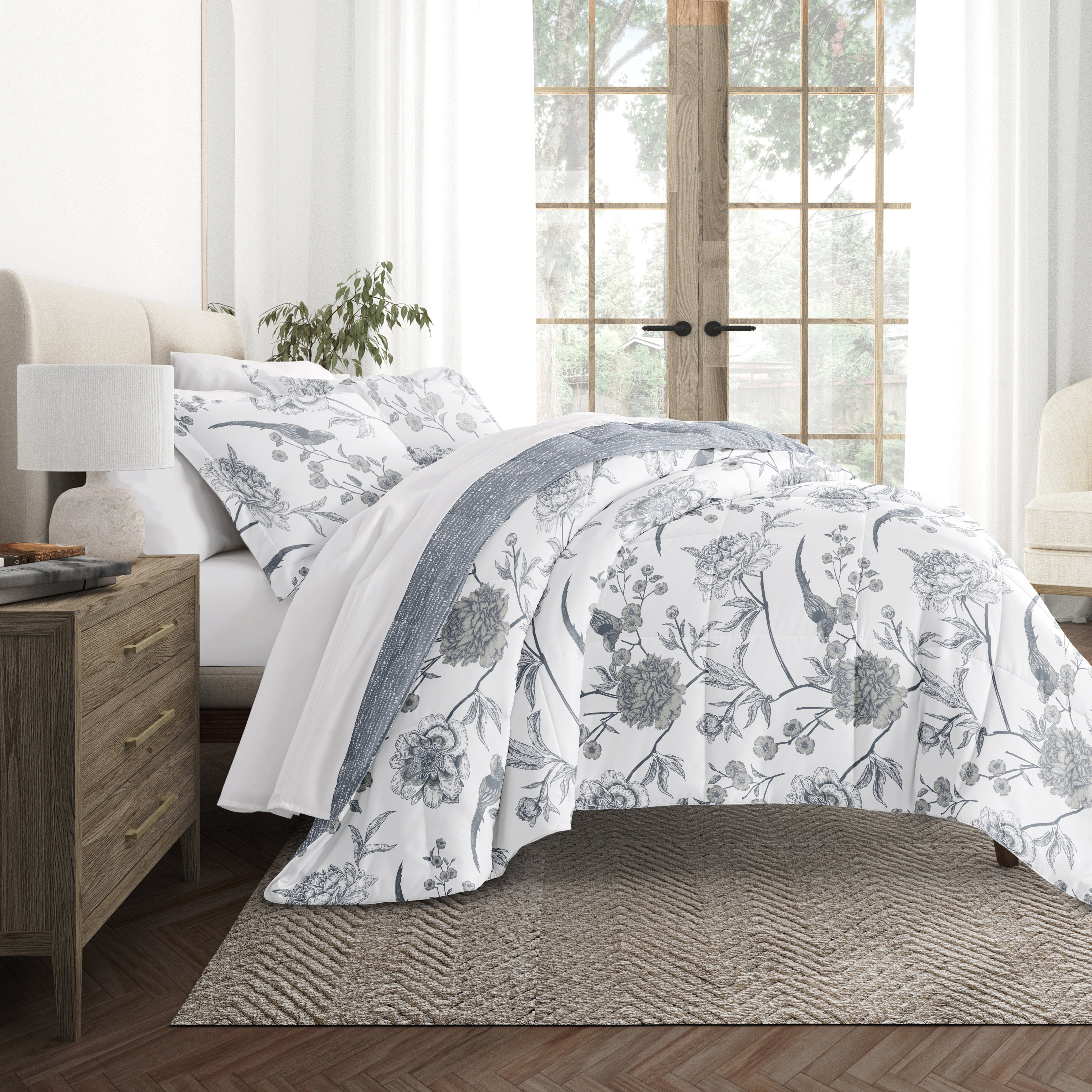 Molly Botanicals Reversible Patterned Down-Alternative Comforter Set