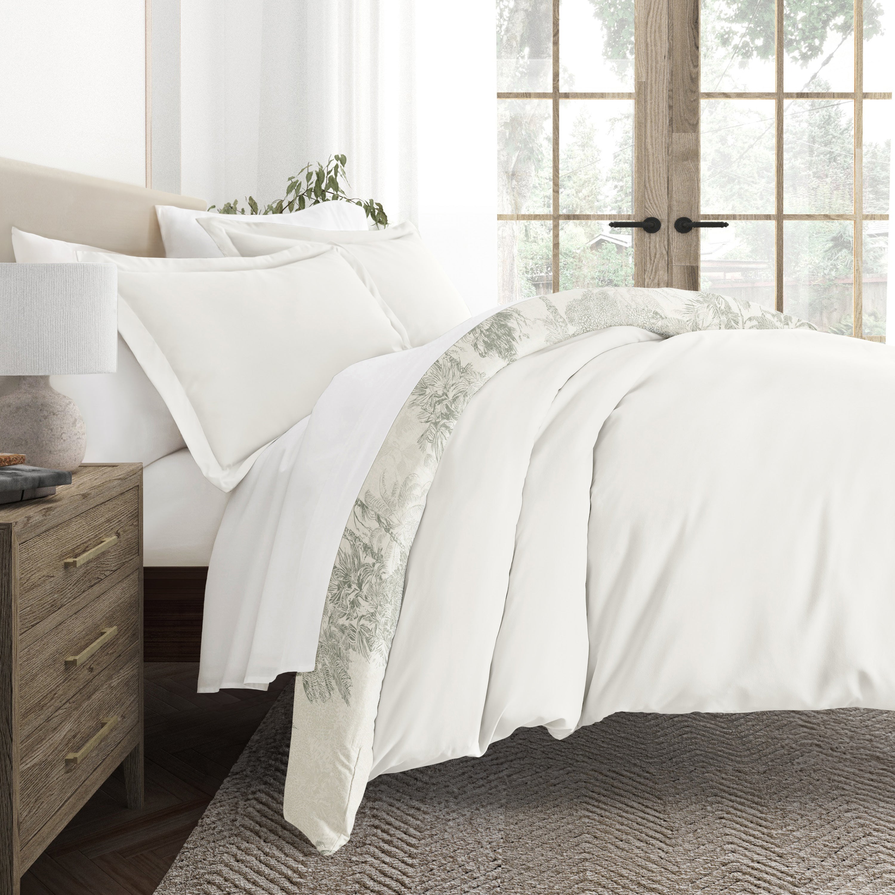 Paradise Toile Patterned Reversible Duvet Cover Set