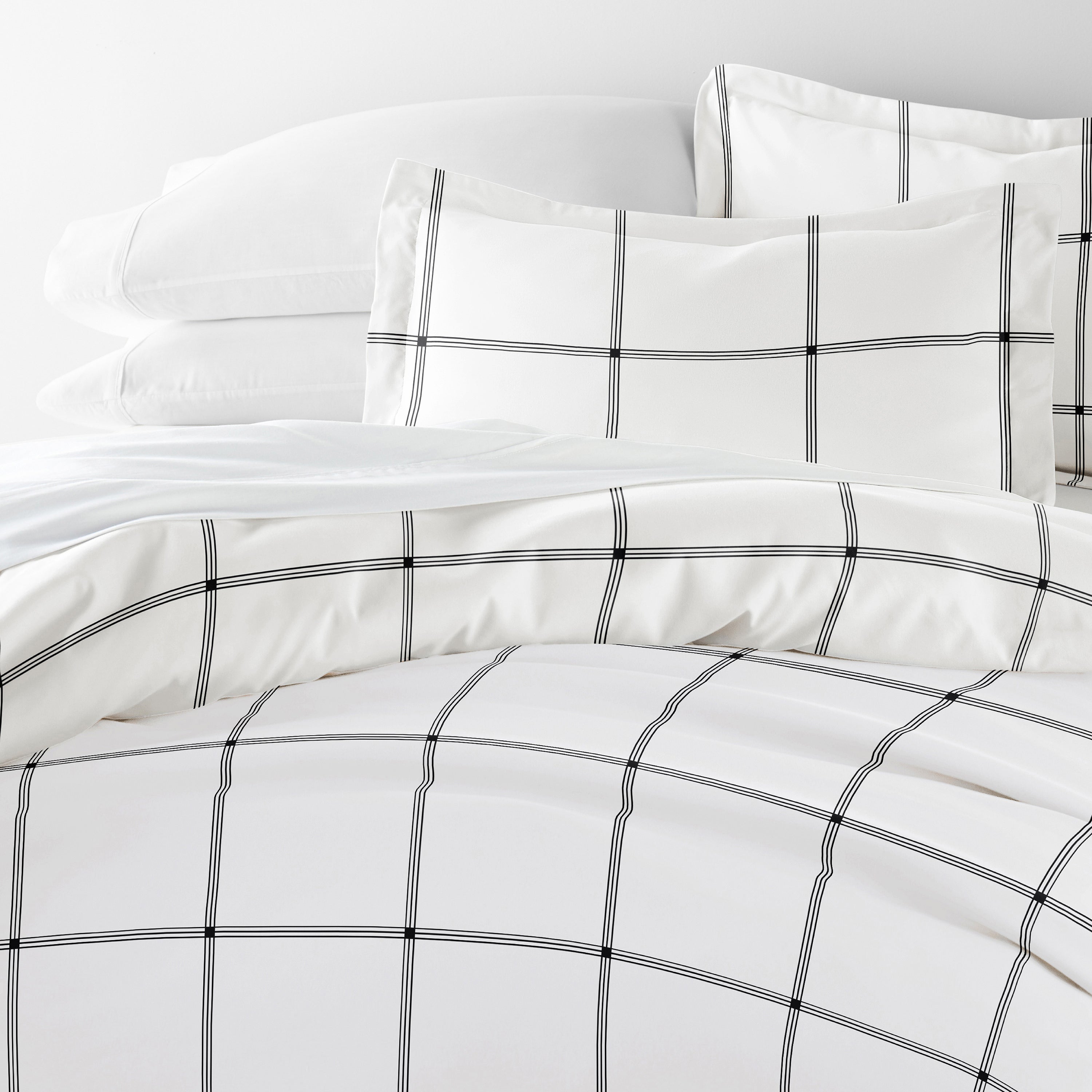 Grid Patterned Duvet Cover Set