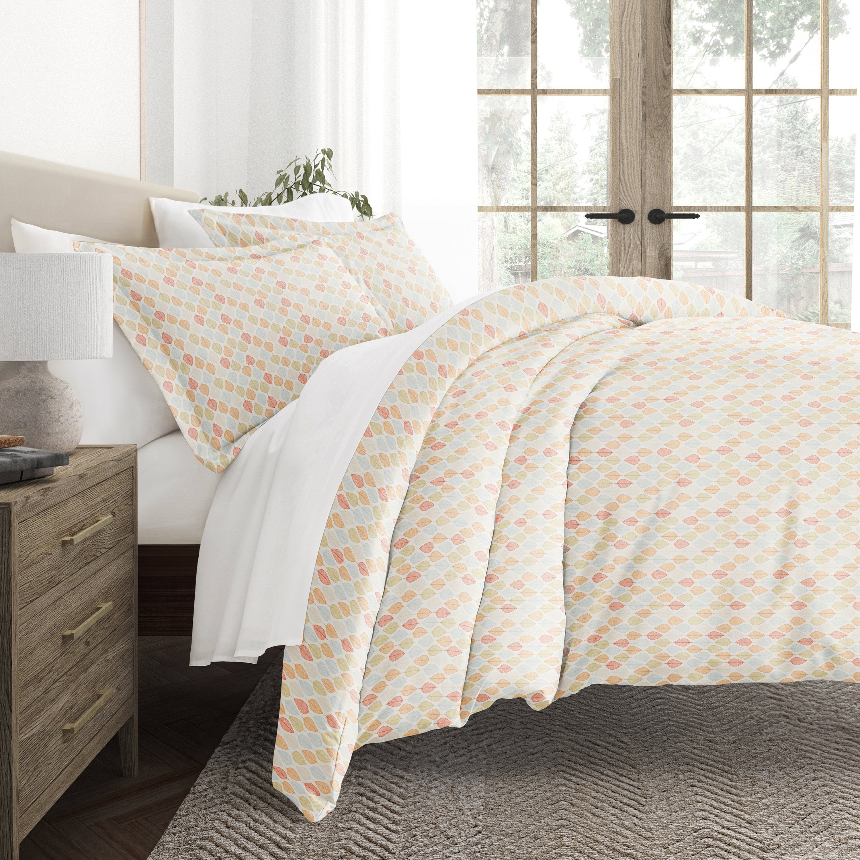 Fall Foliage Patterned Duvet Cover Set