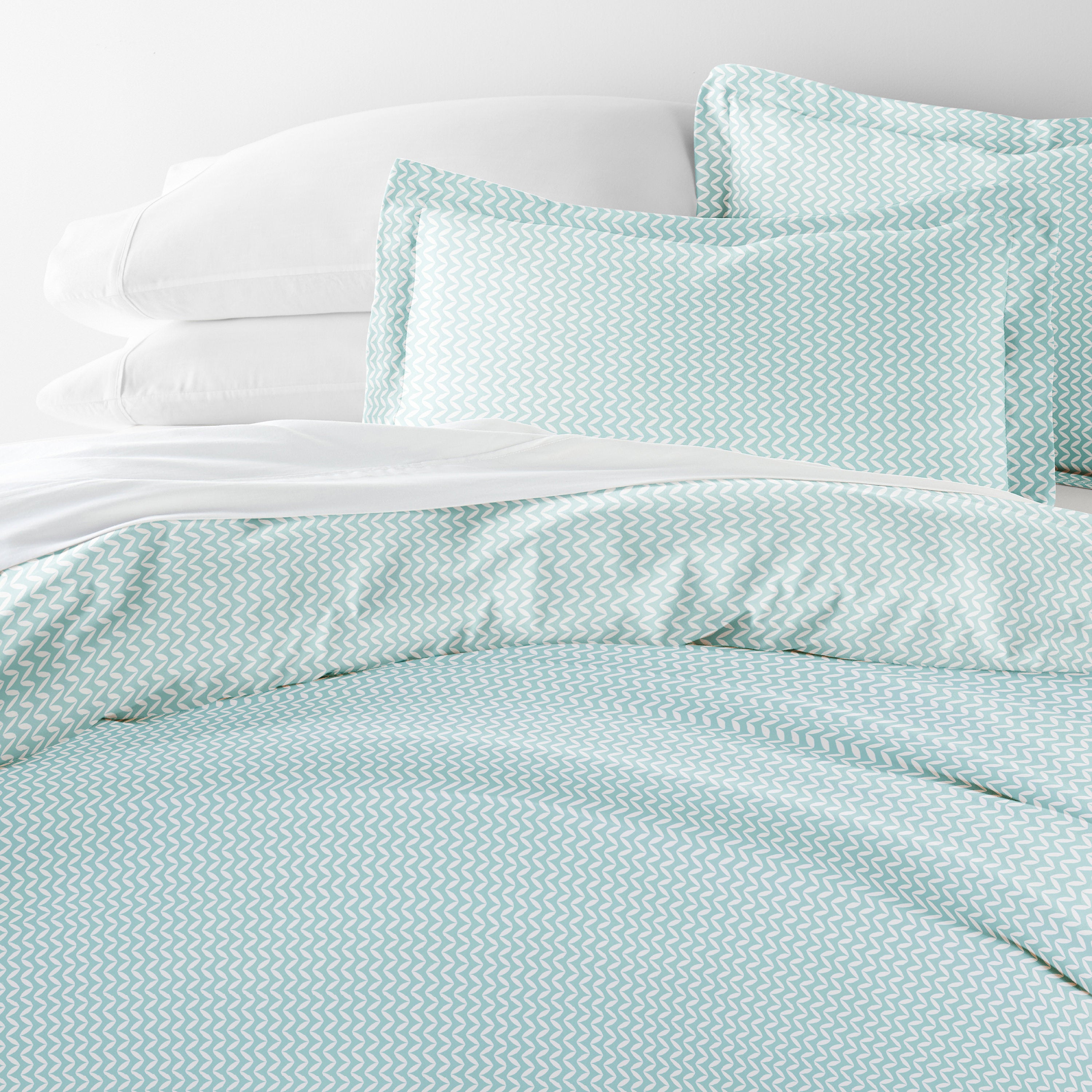 Puffed Chevron Patterned Duvet Cover Set