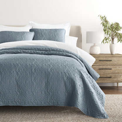 Quilt Coverlet Set All Season Microfiber Modern Ultra Soft Bedding