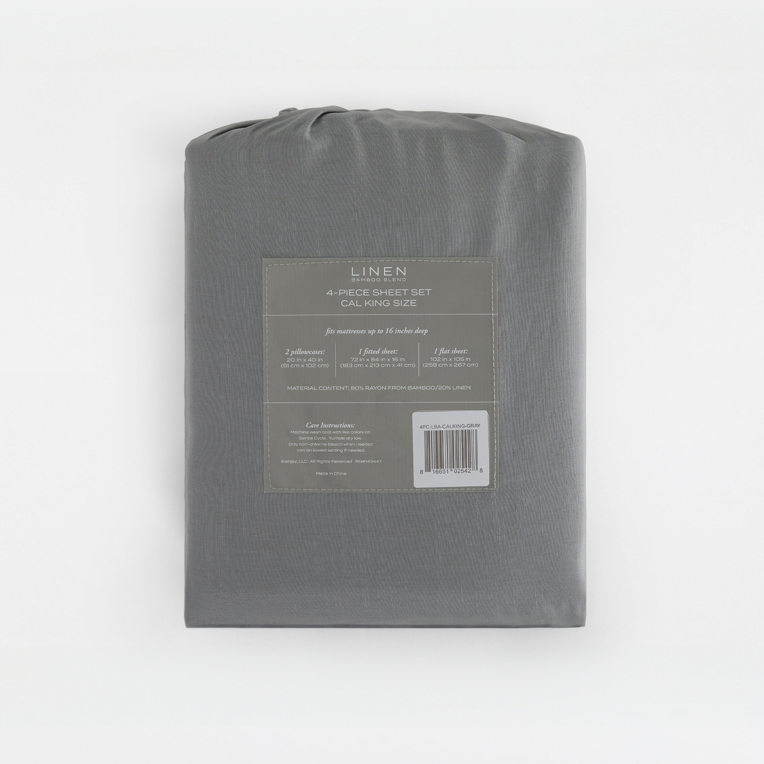 Breathable 4-Piece Linen Bamboo Blend Sheet Set