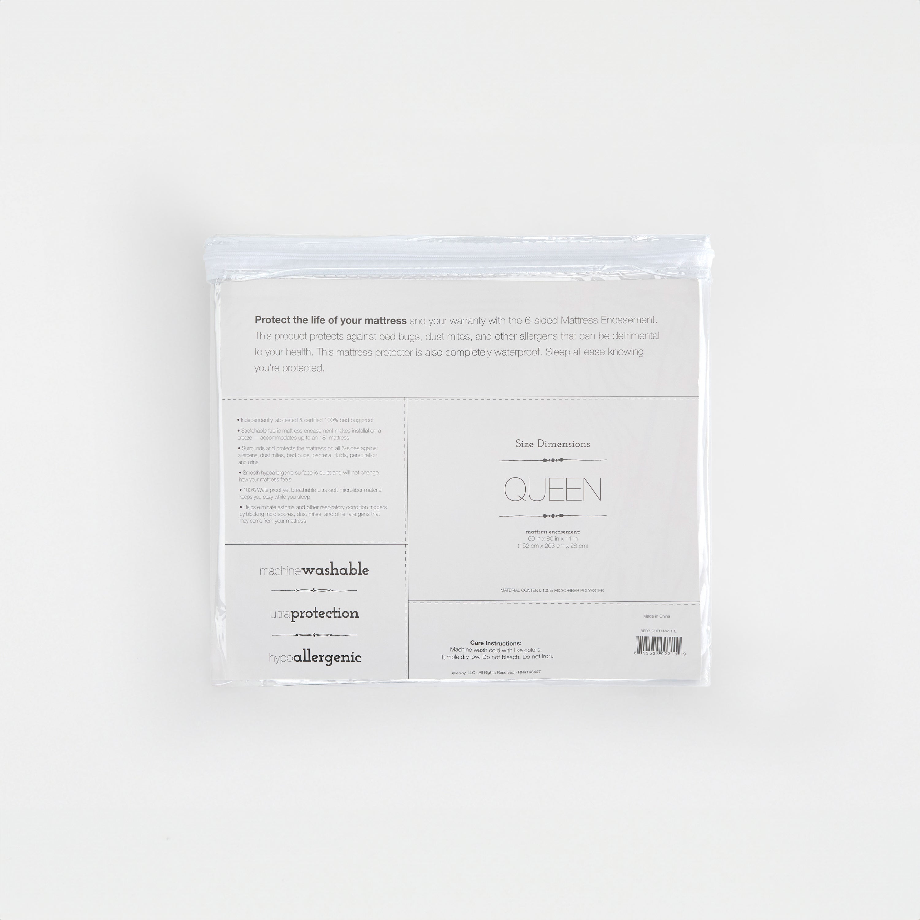 Zipper Enclosed Bed Bug Mattress Protector