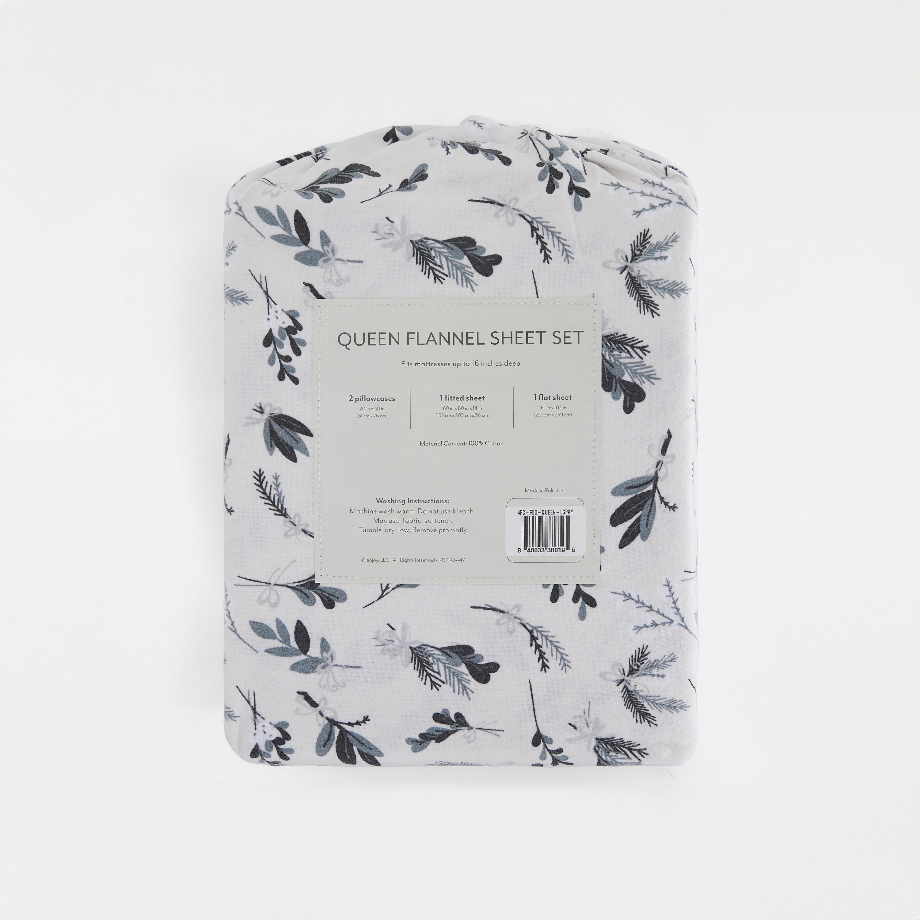 Flower Bunch 4-Piece 100% Cotton Flannel Sheet Set