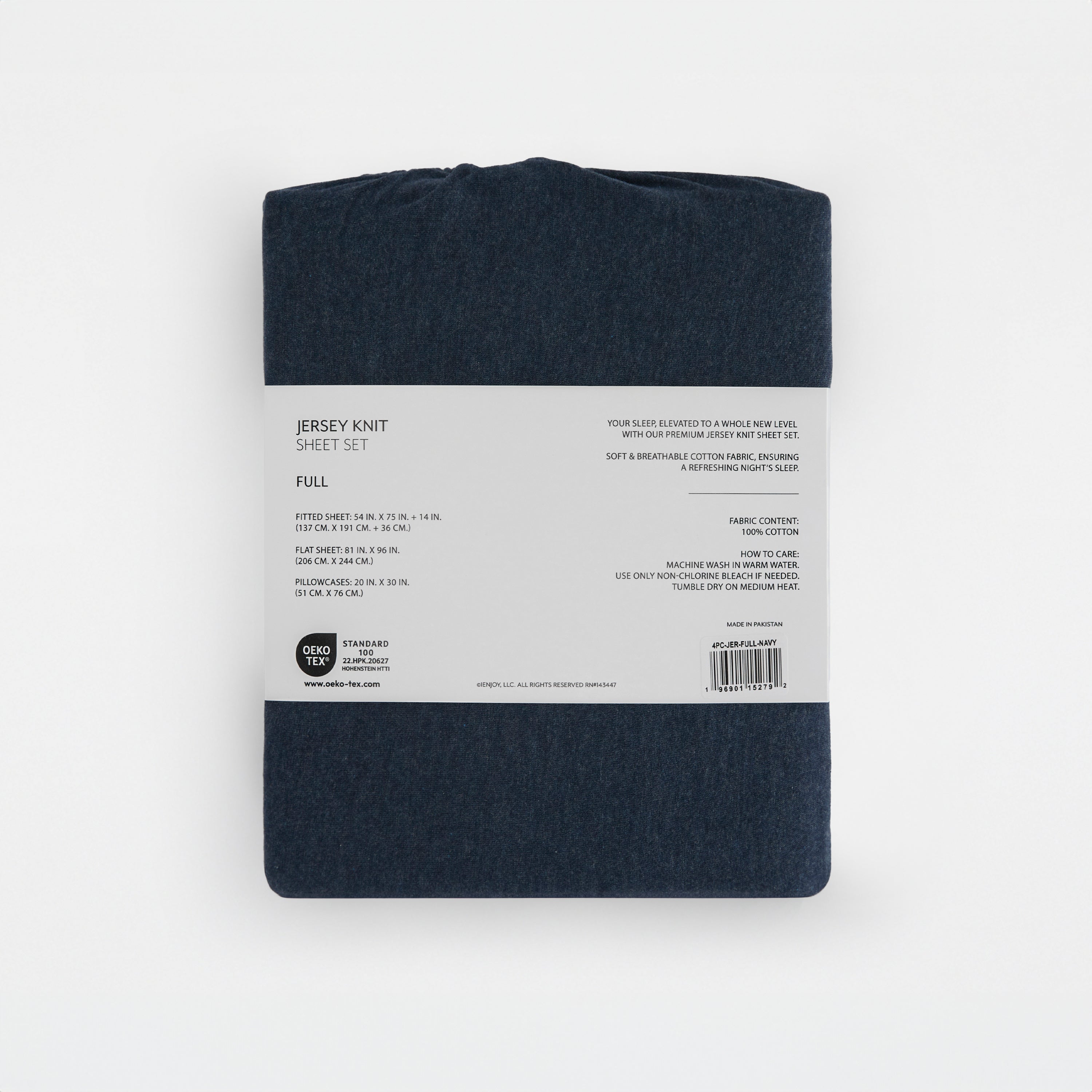 4-Piece 100% Cotton Jersey Knit Sheet Set