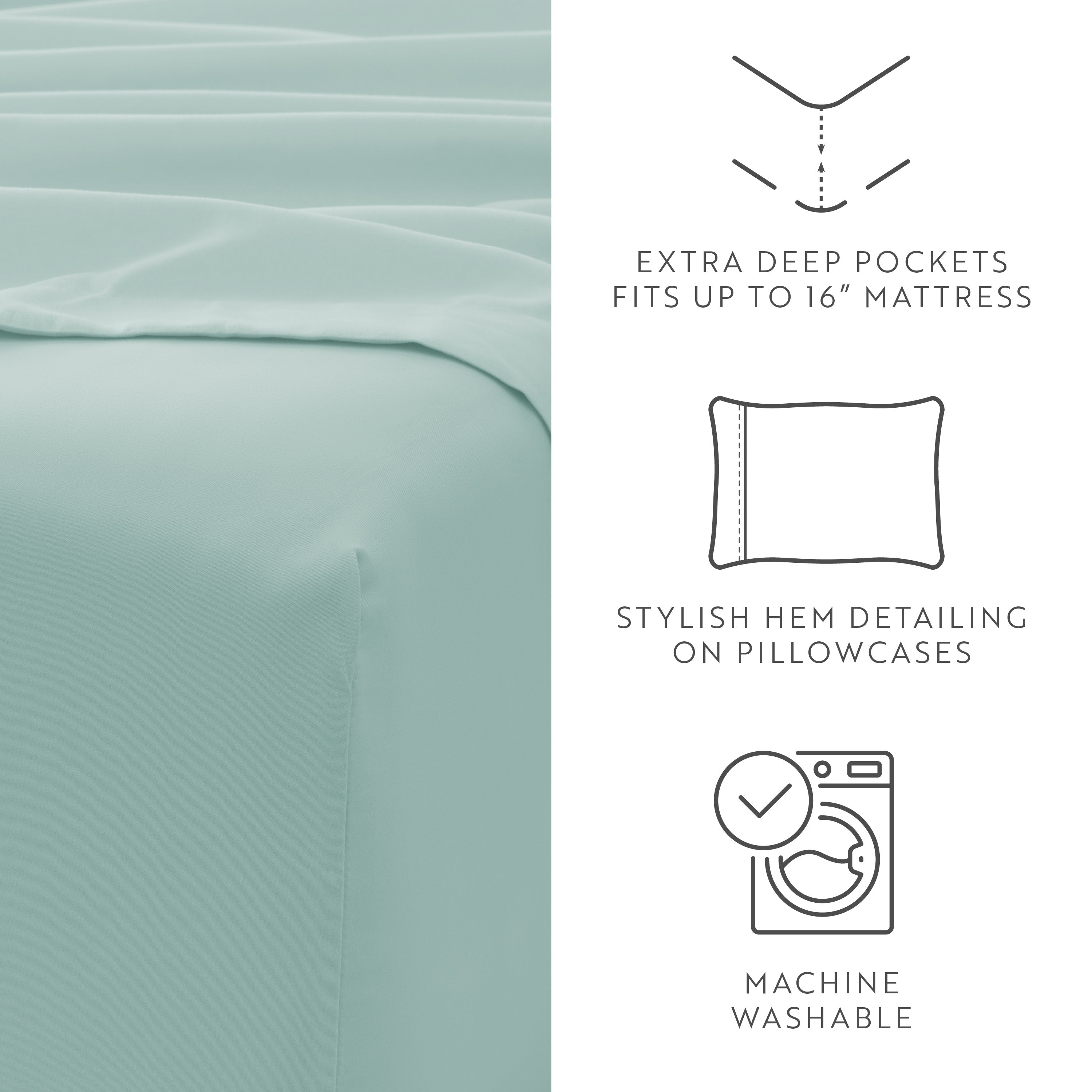 4-Piece Double Brushed Solid Sheet Set