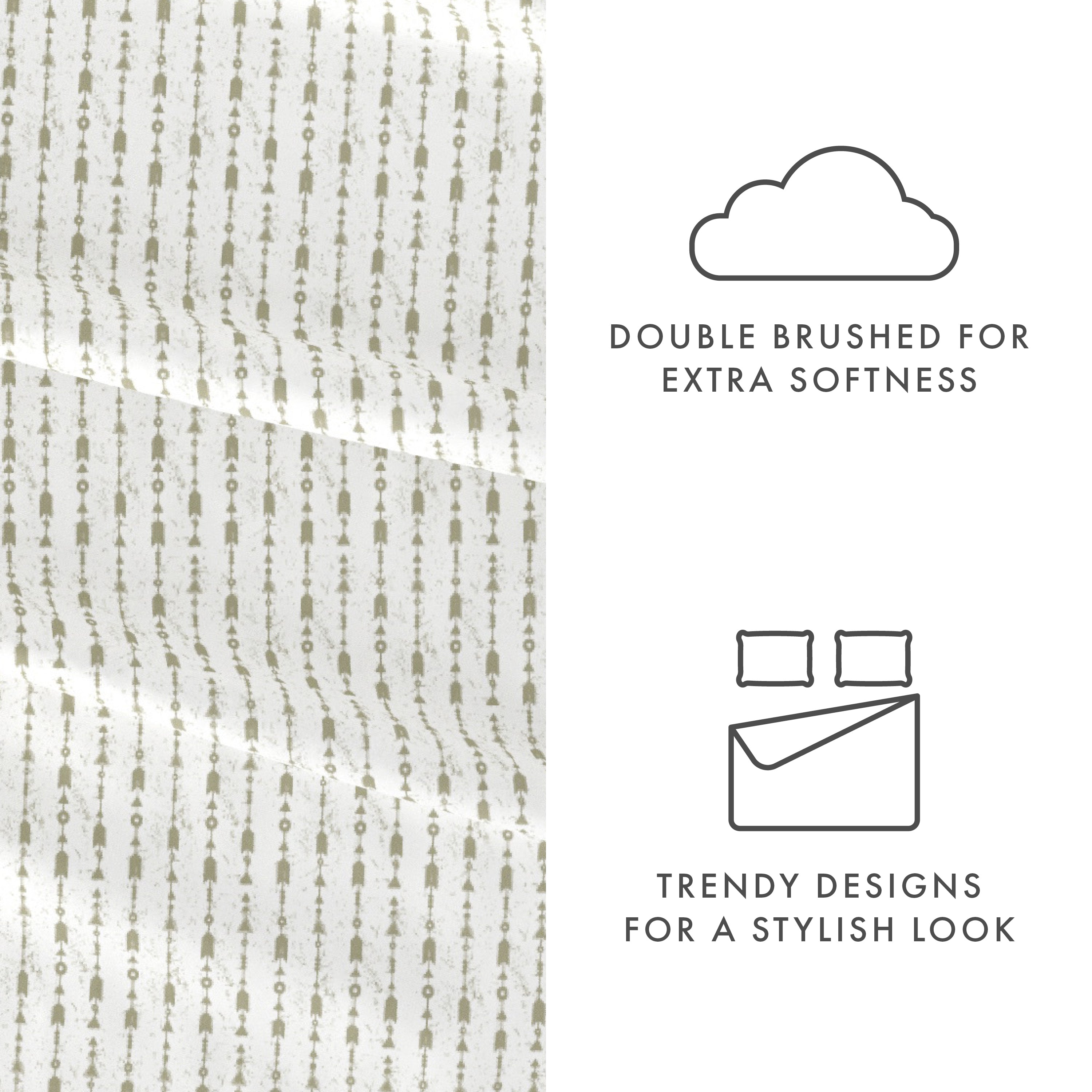 Beaded Arrows 4-Piece Patterned Sheet Set