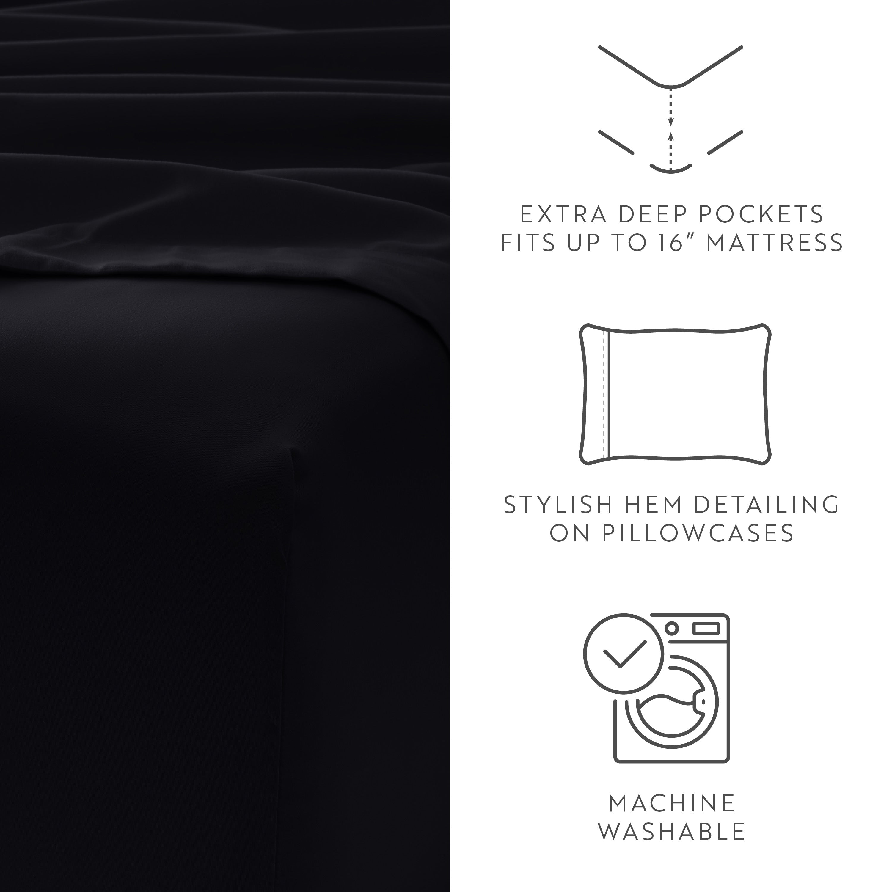 4-Piece Double Brushed Solid Sheet Set