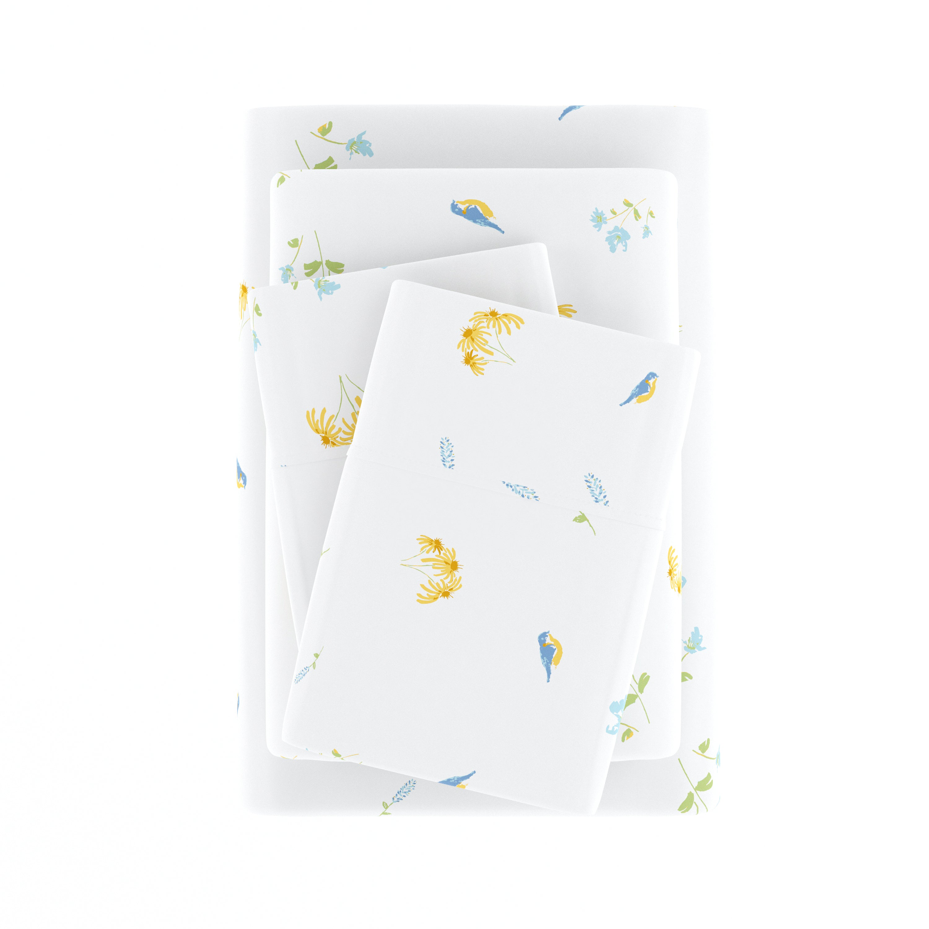 Bluebirds 4-Piece Patterned Sheet Set