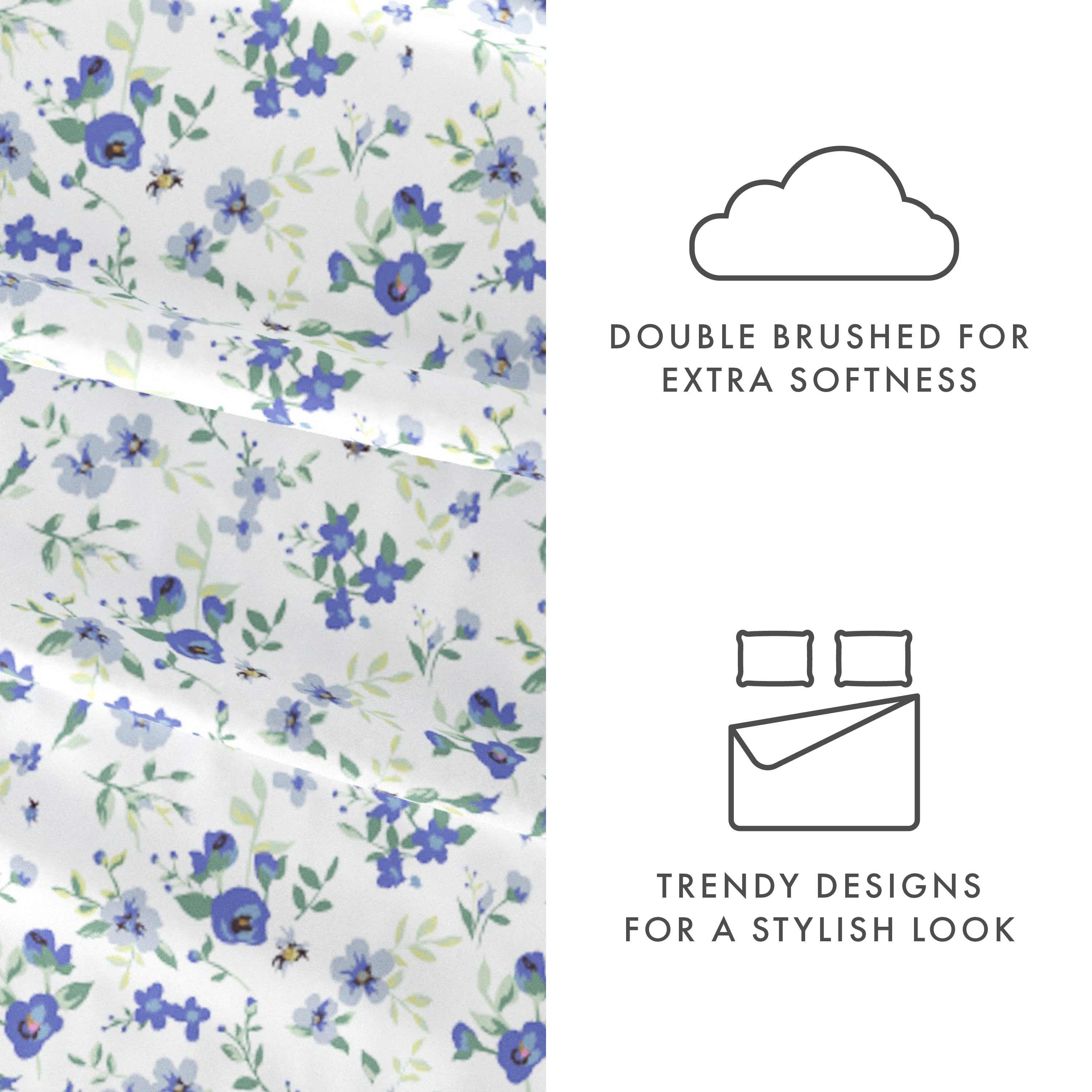 Blossoms 4-Piece Patterned Sheet Set