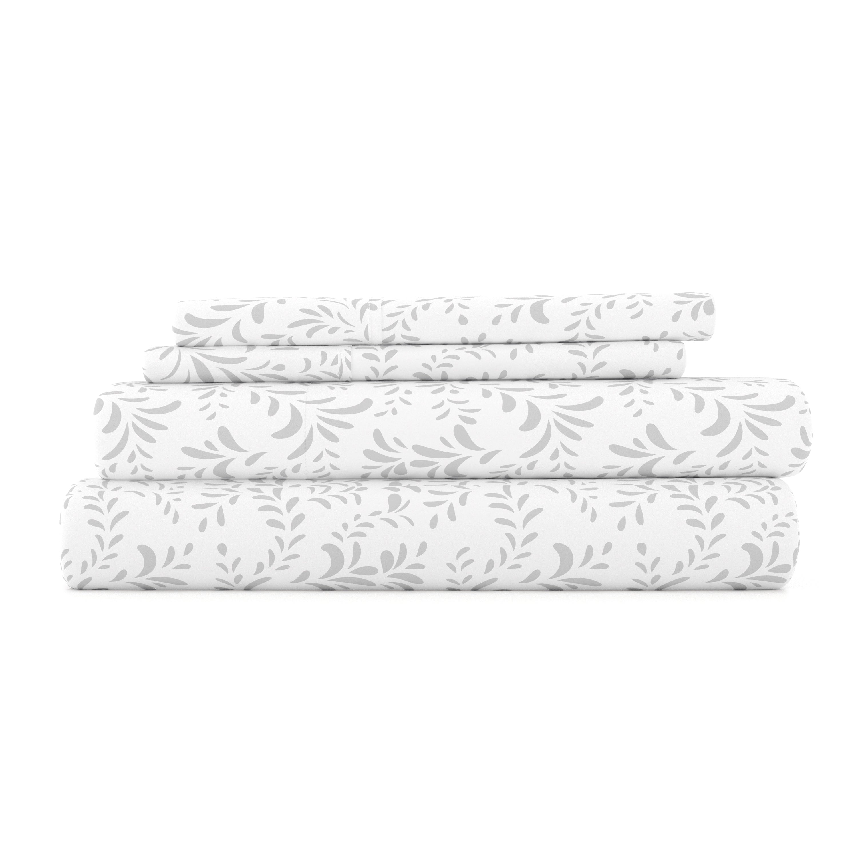 Burst of Vines 4-Piece Patterned Sheet Set