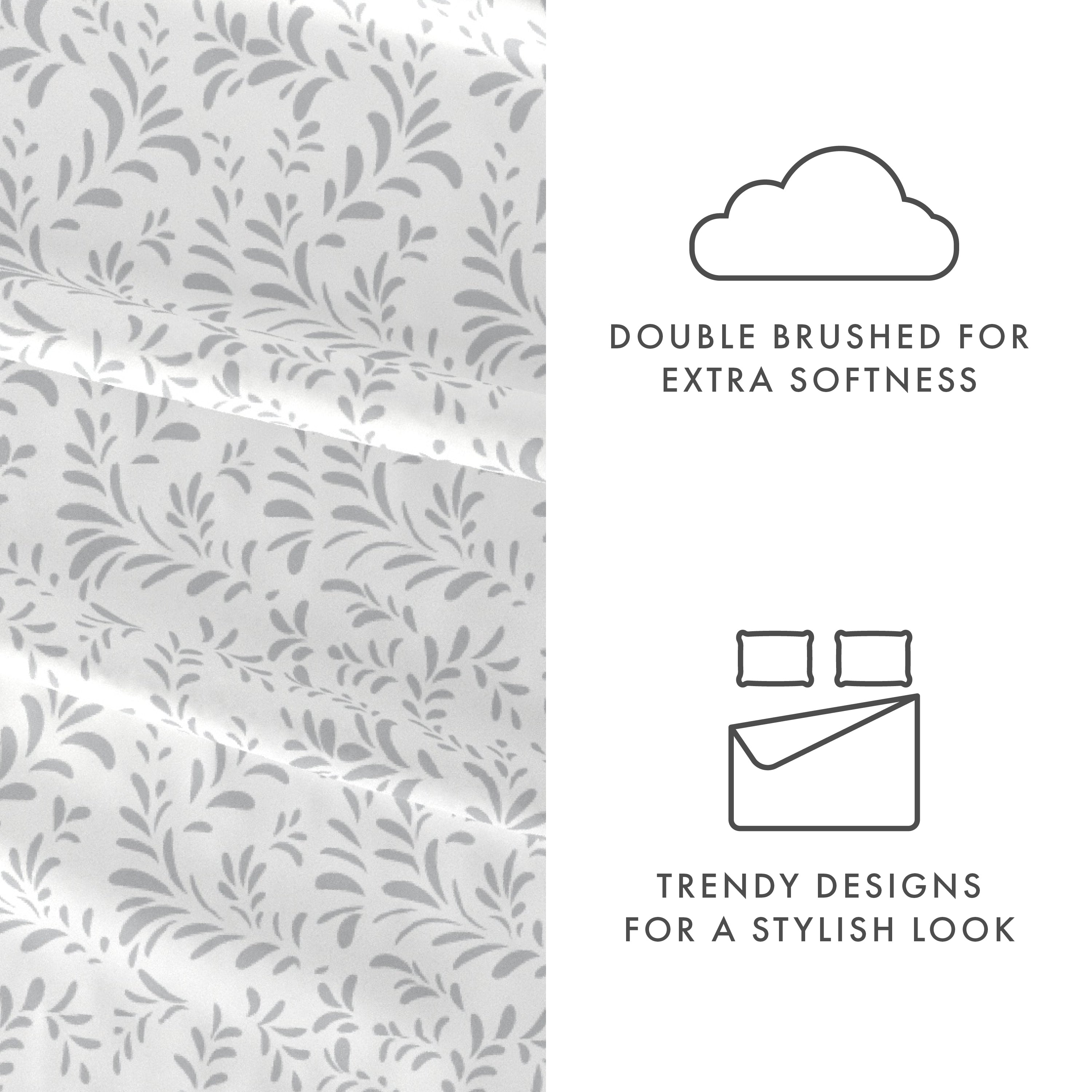 Burst of Vines 4-Piece Patterned Sheet Set