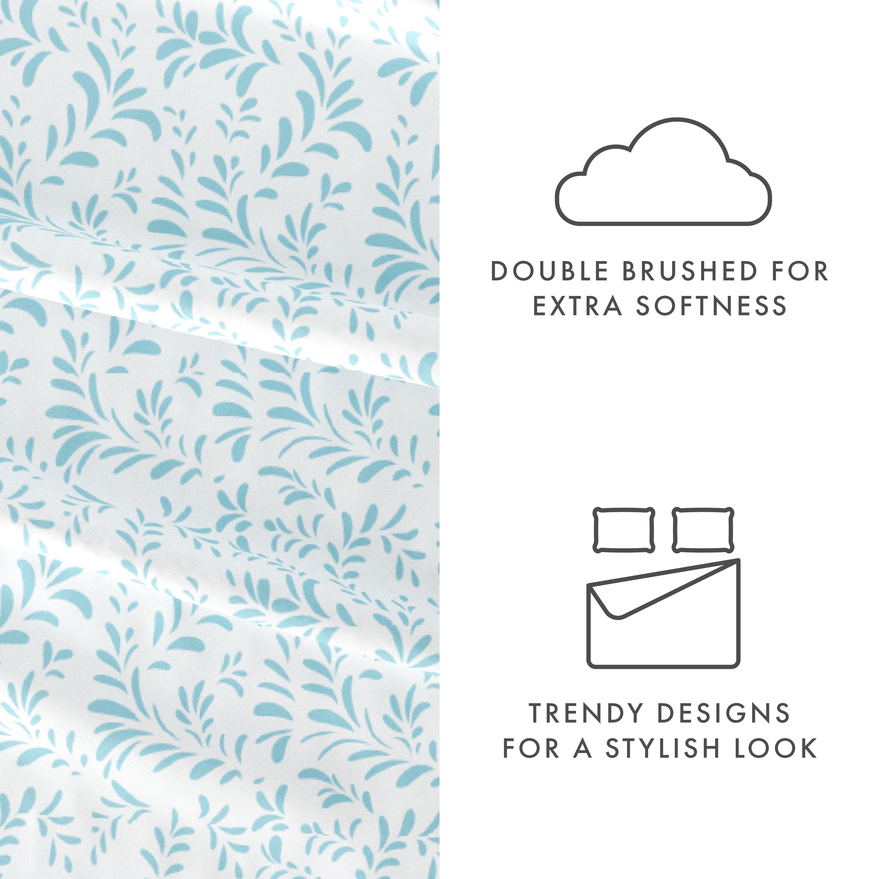 Burst of Vines 4-Piece Patterned Sheet Set
