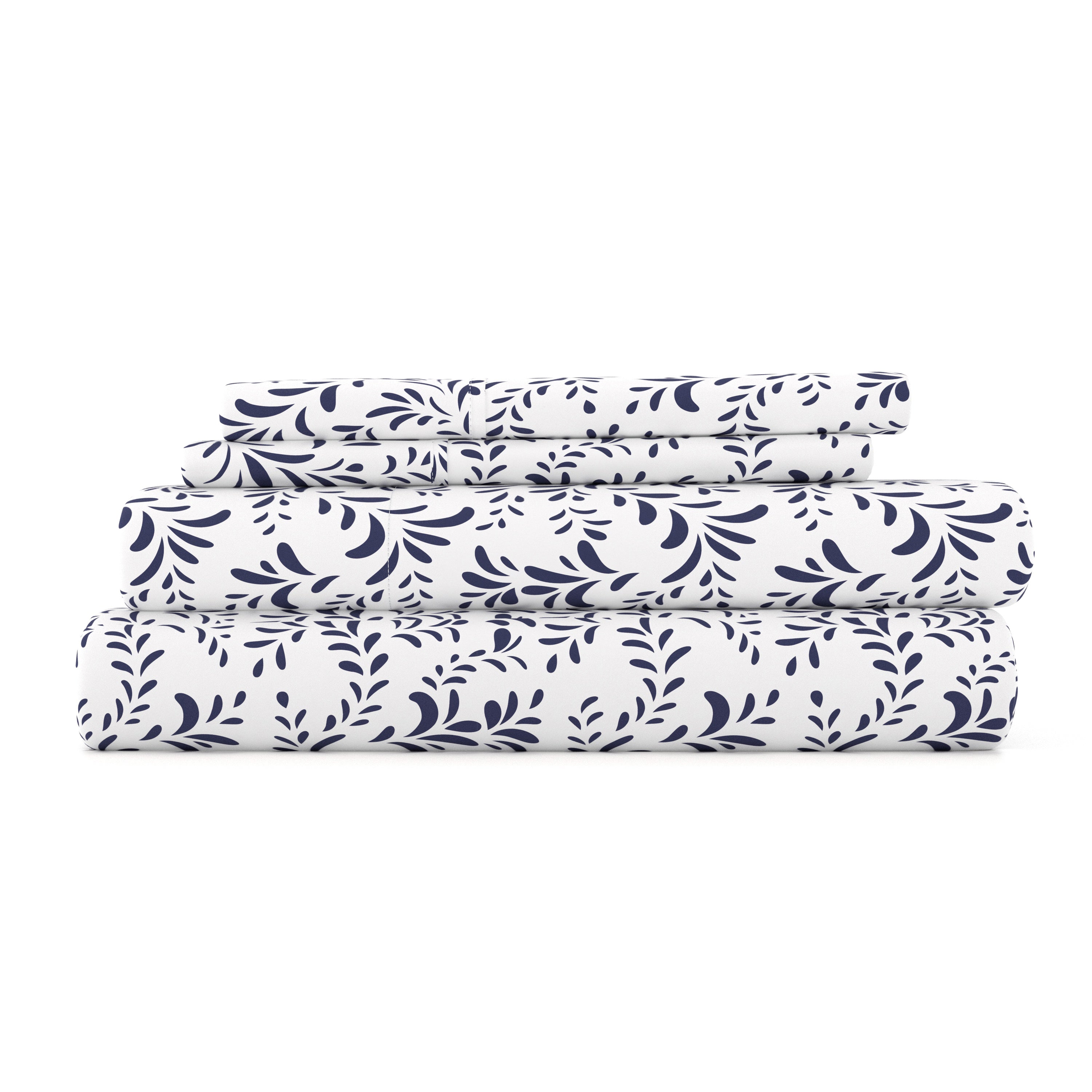 Burst of Vines 4-Piece Patterned Sheet Set
