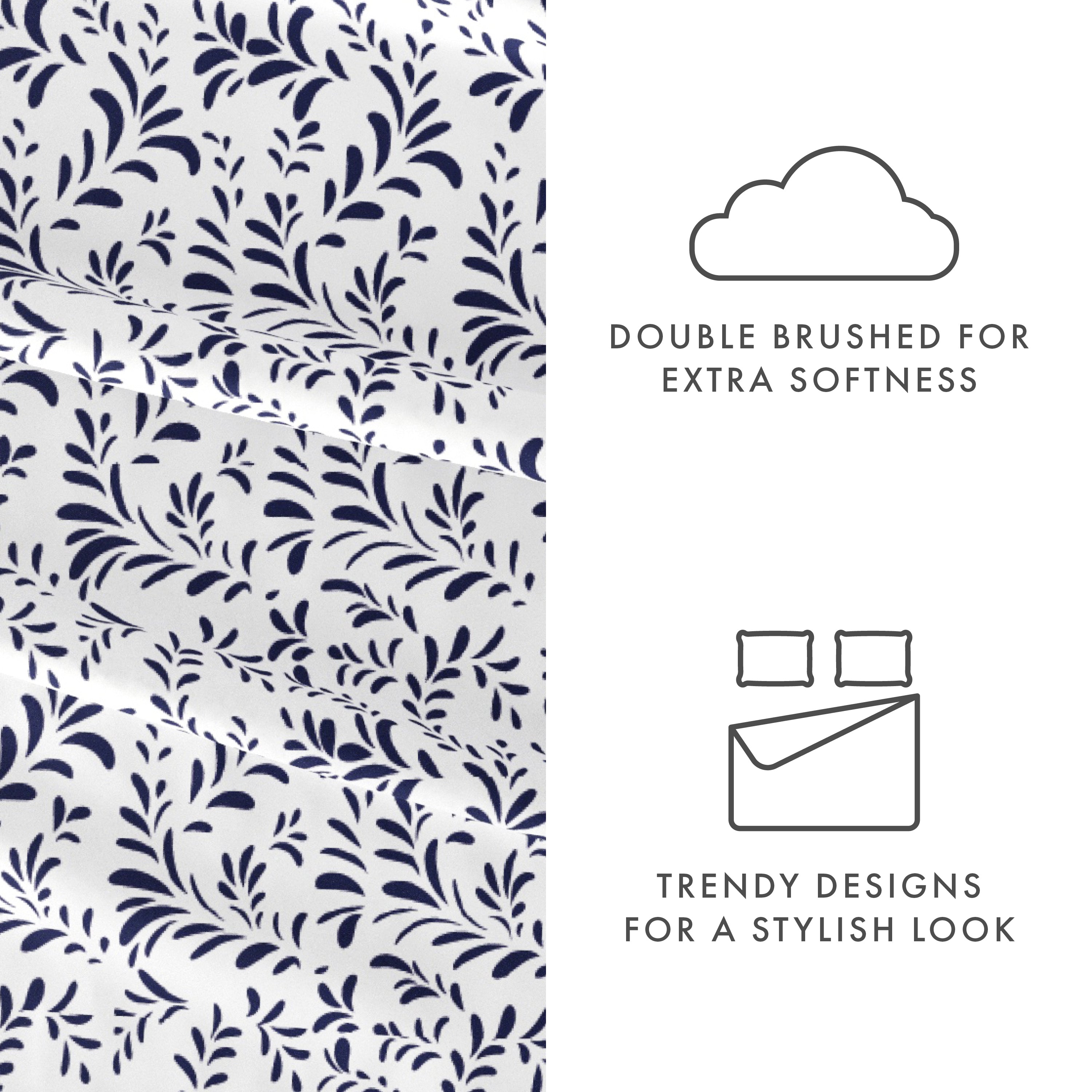 Burst of Vines 4-Piece Patterned Sheet Set