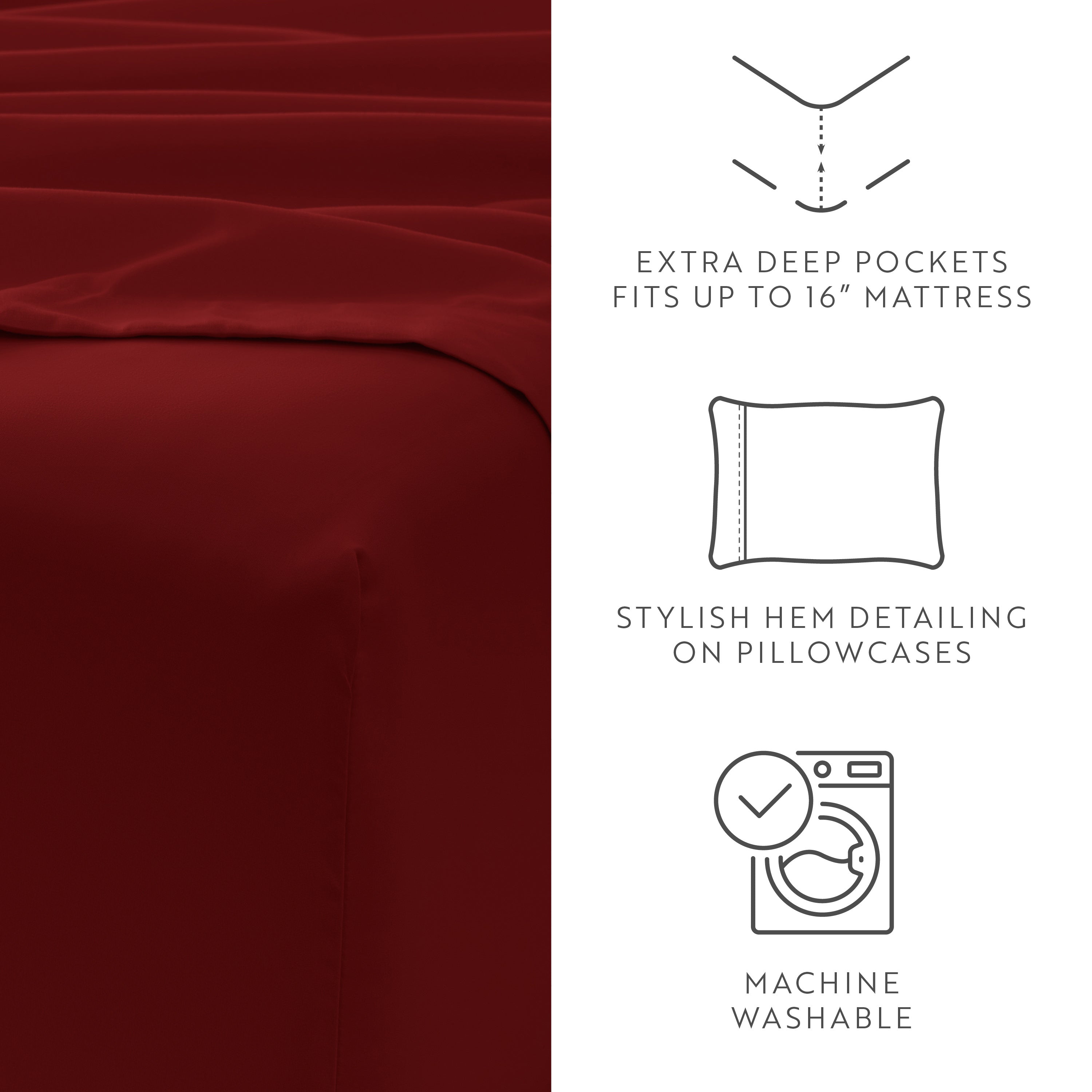 4-Piece Double Brushed Solid Sheet Set