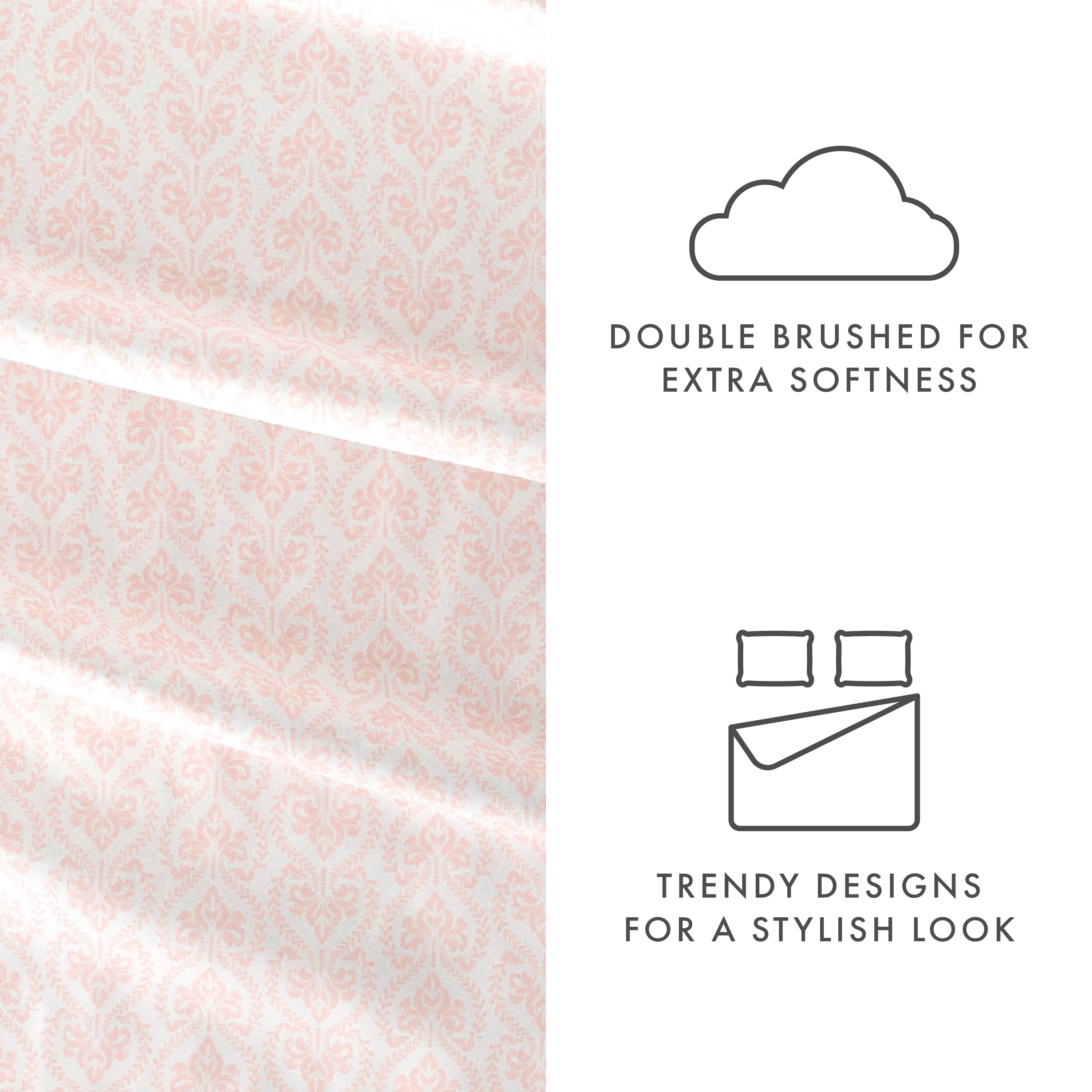Classic in Pink 4-Piece Patterned Sheet Set