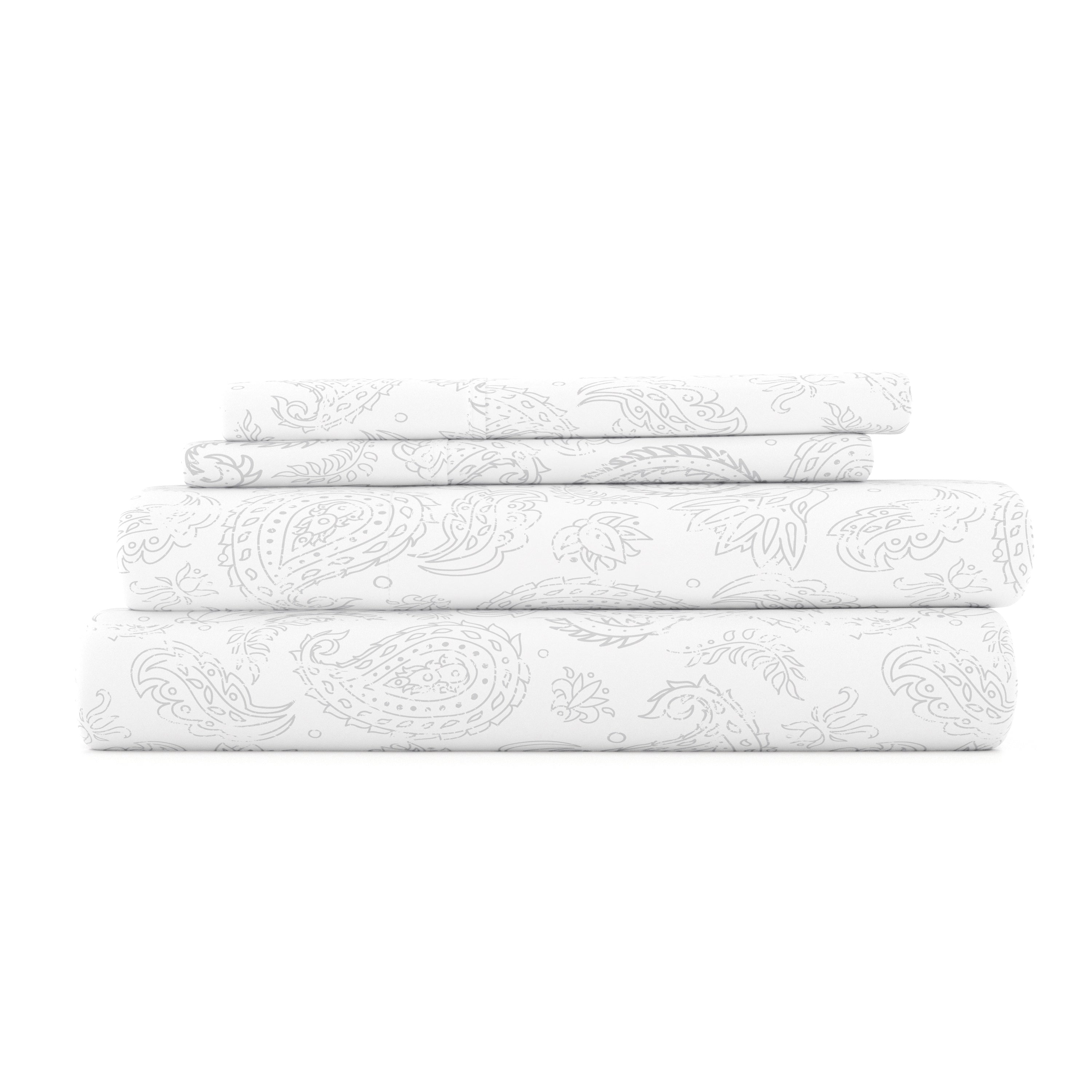 Coarse Paisley 4-Piece Patterned Sheet Set