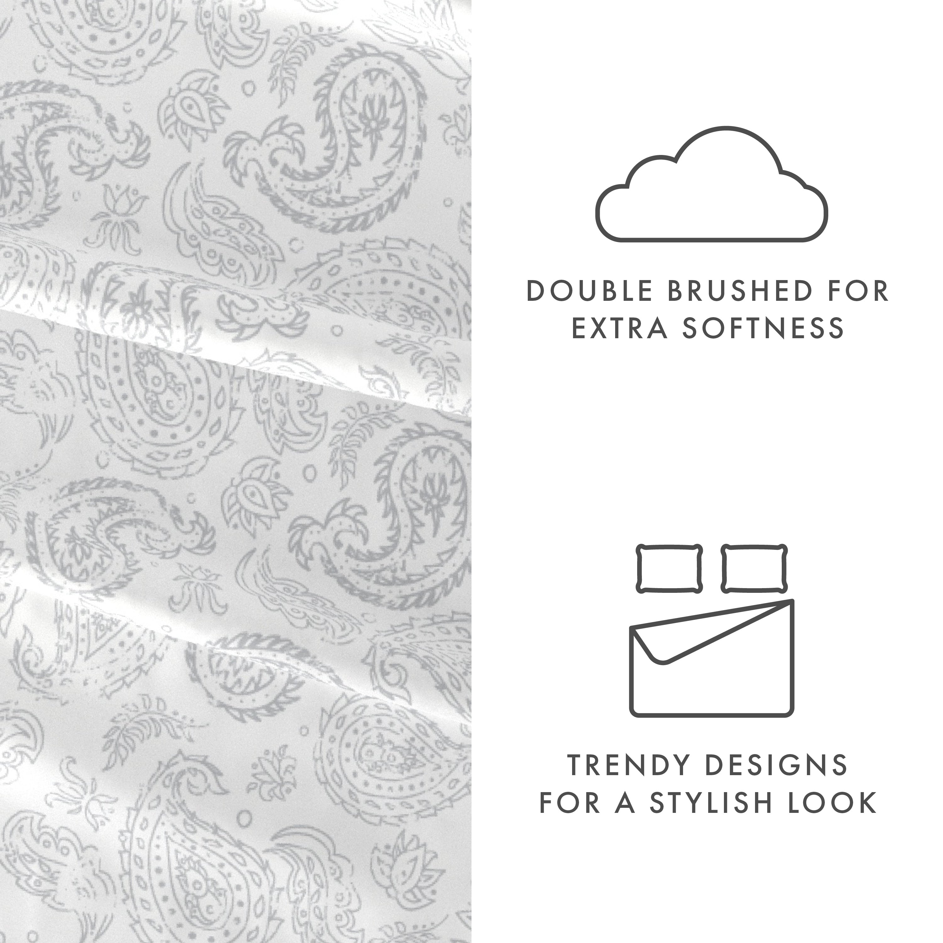 Coarse Paisley 4-Piece Patterned Sheet Set