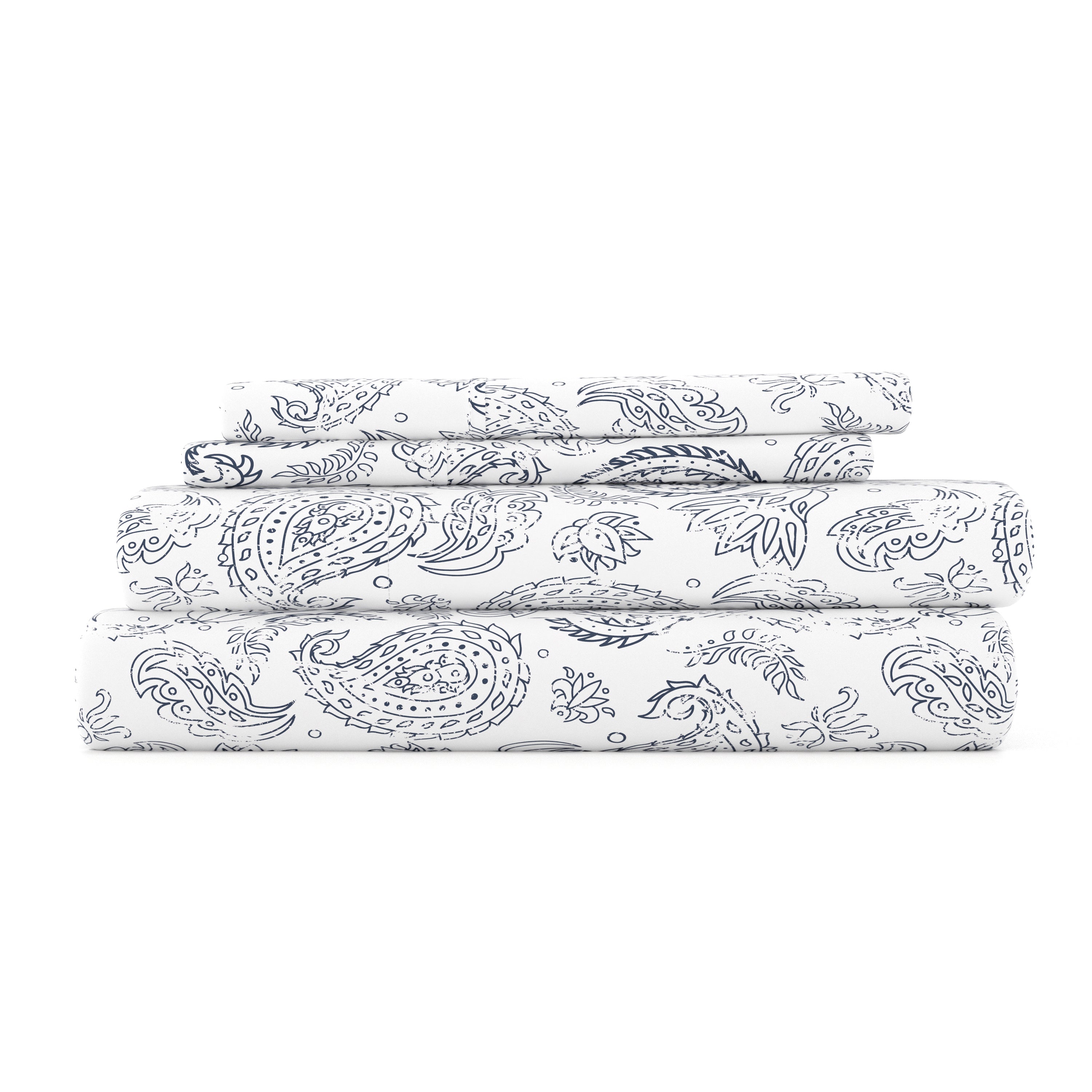 Coarse Paisley 4-Piece Patterned Sheet Set