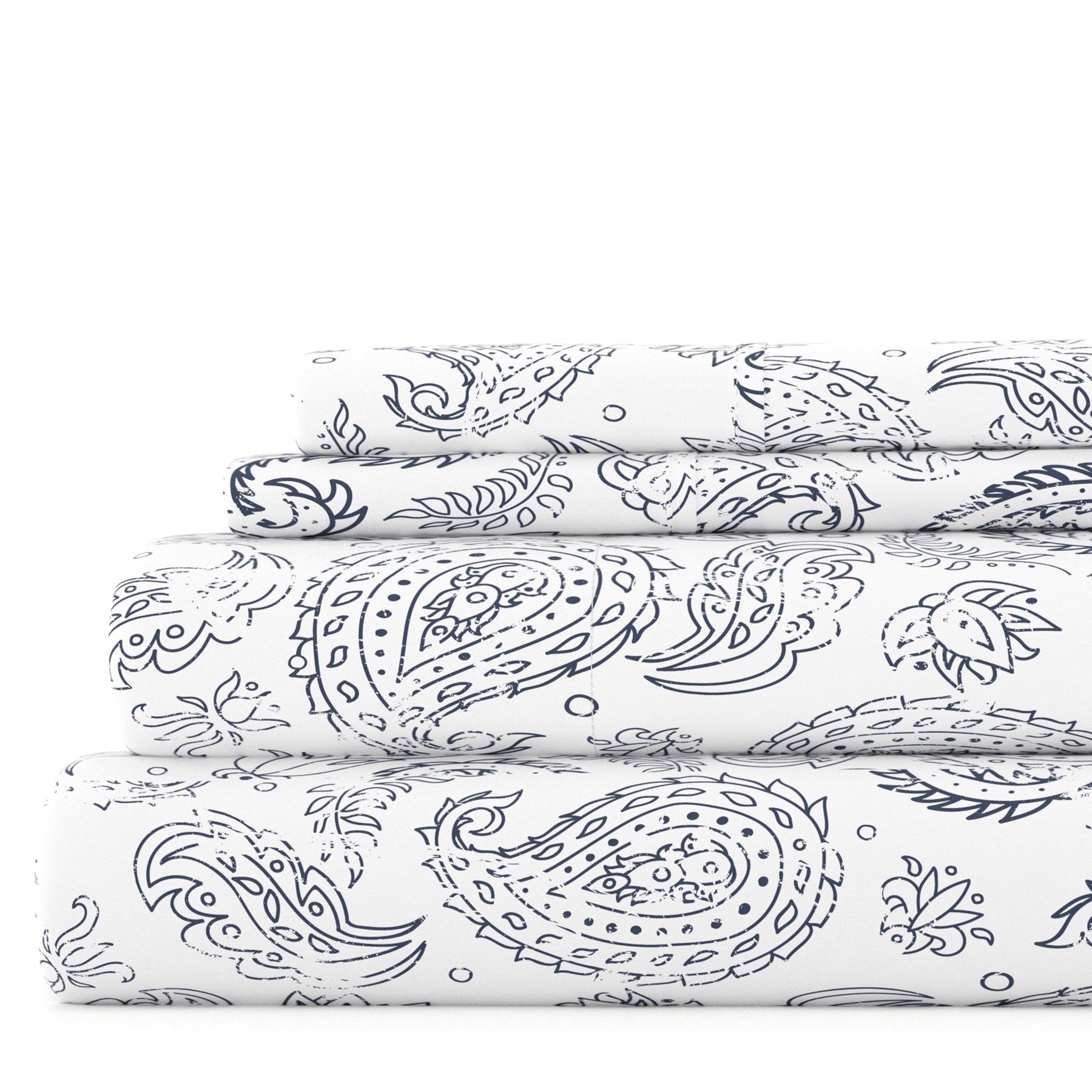 Coarse Paisley 4-Piece Patterned Sheet Set