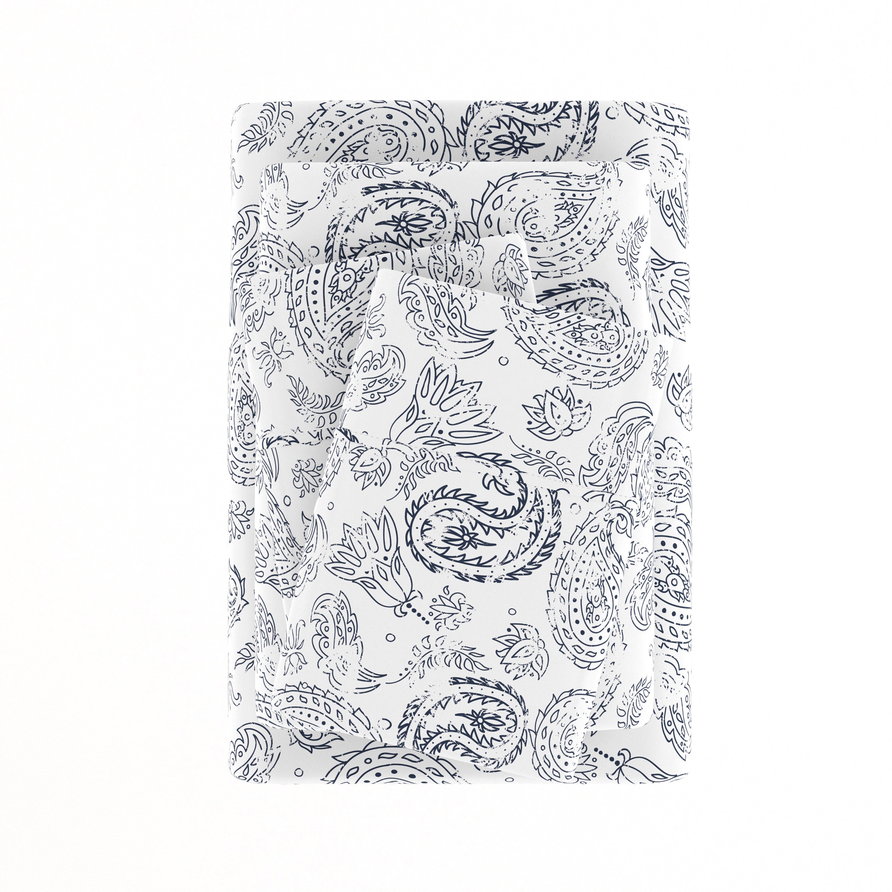 Coarse Paisley 4-Piece Patterned Sheet Set