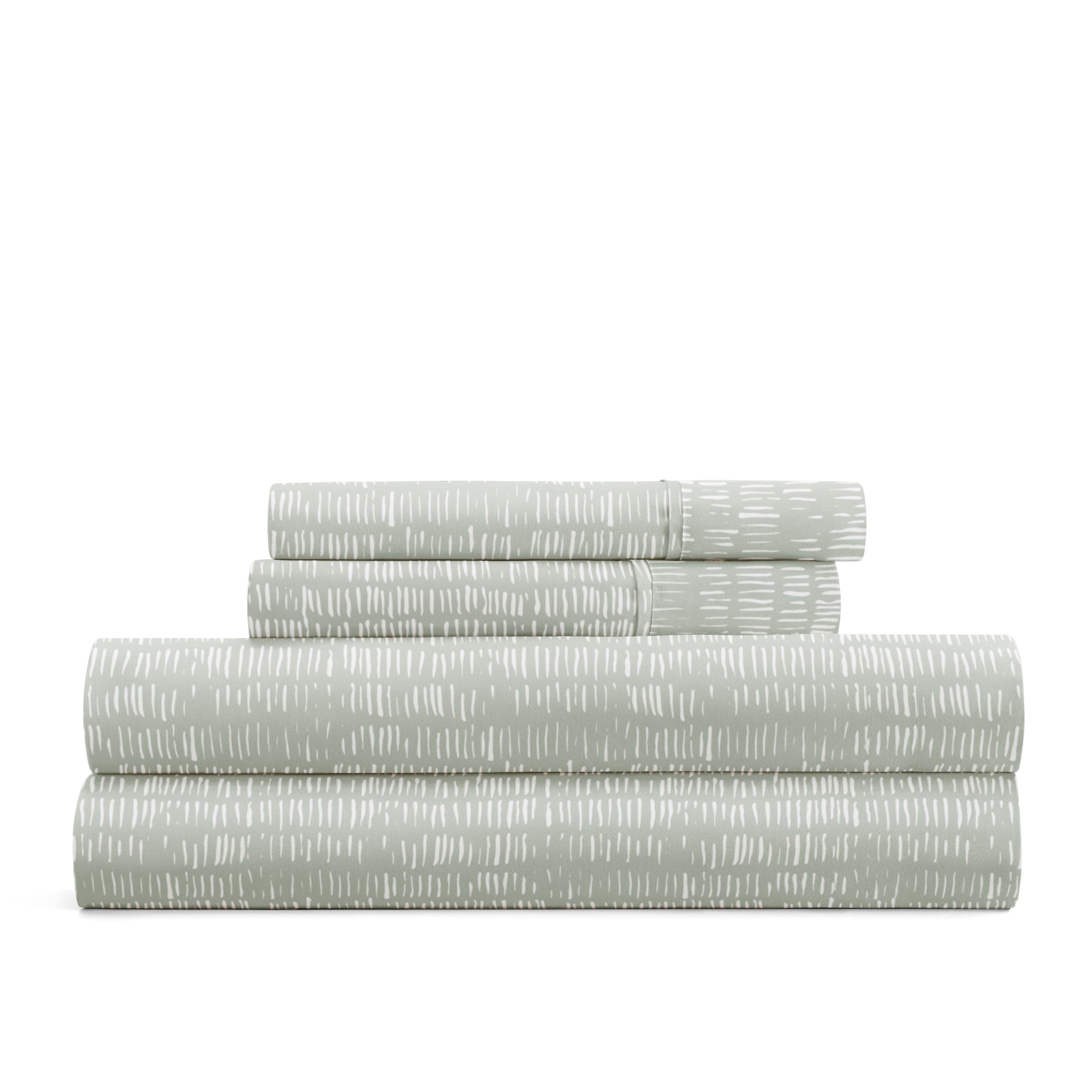 Dashed Lines 4-Piece Patterned Sheet Set