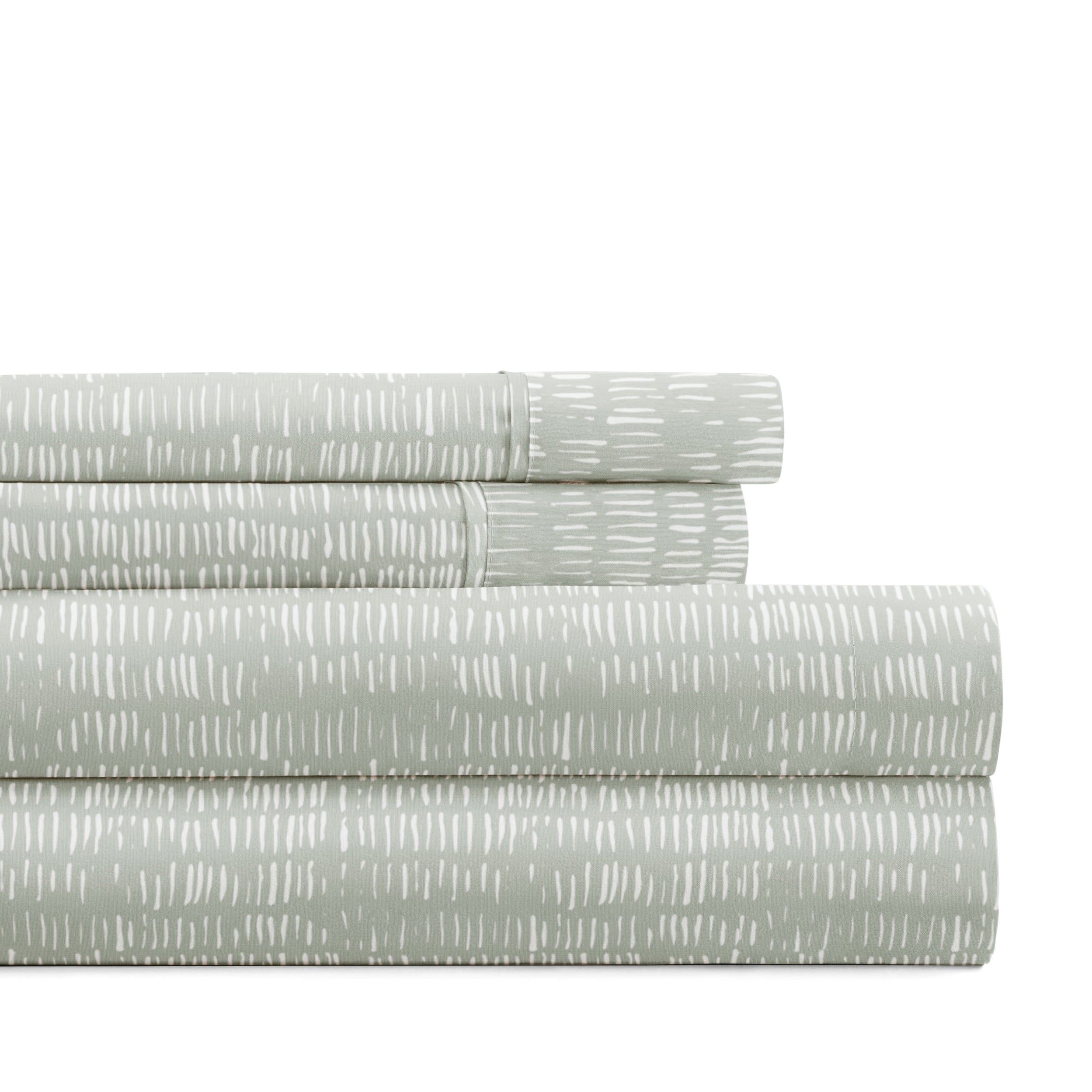 Dashed Lines 4-Piece Patterned Sheet Set