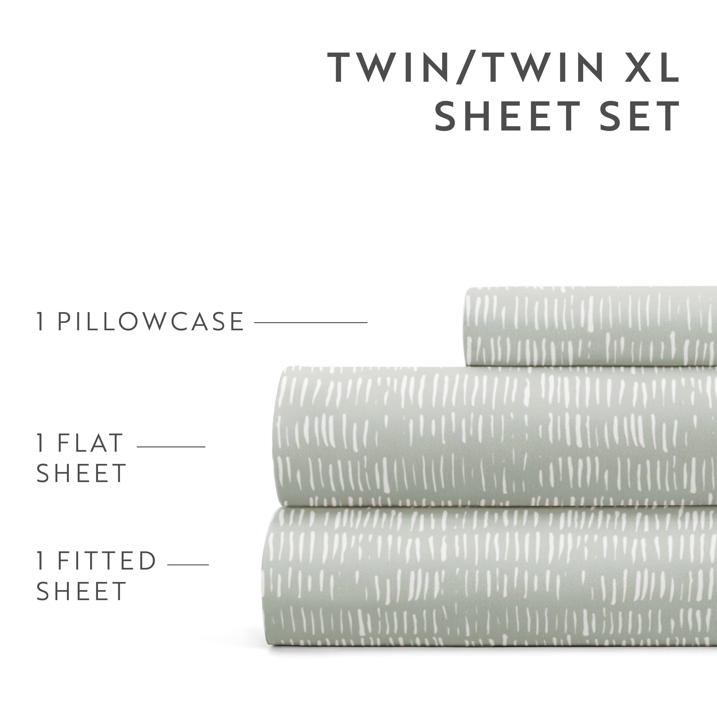 Dashed Lines 4-Piece Patterned Sheet Set
