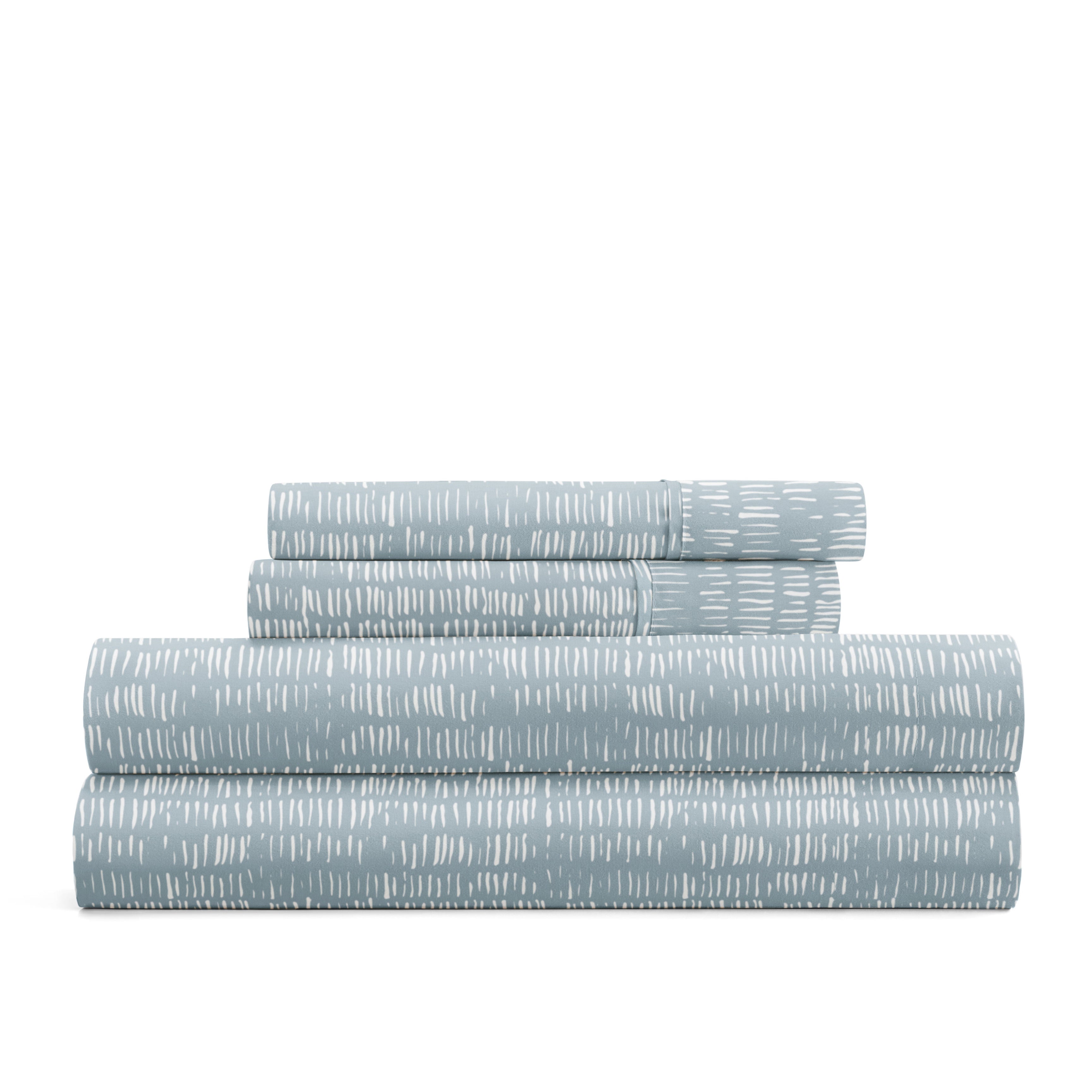 Dashed Lines 4-Piece Patterned Sheet Set