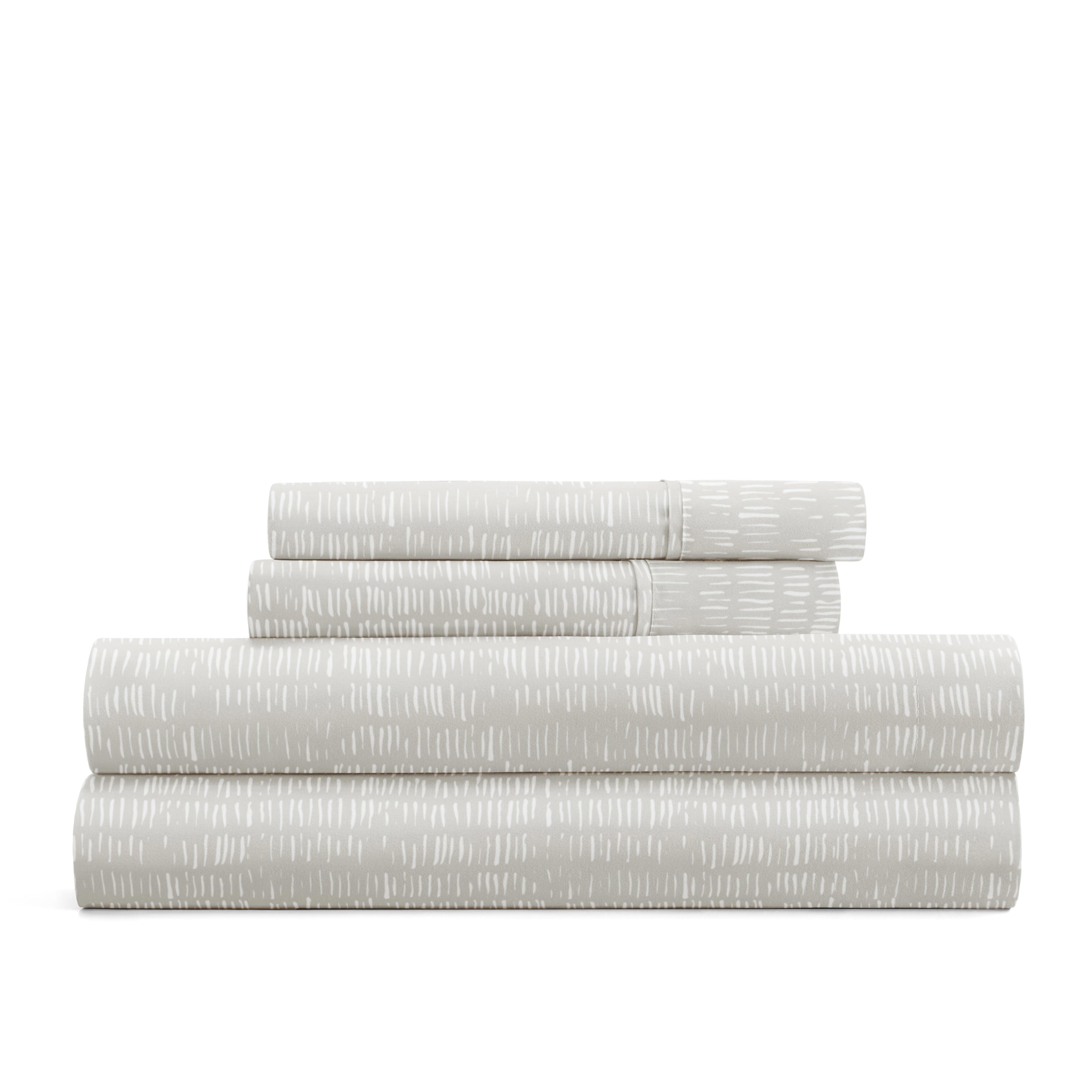Dashed Lines 4-Piece Patterned Sheet Set