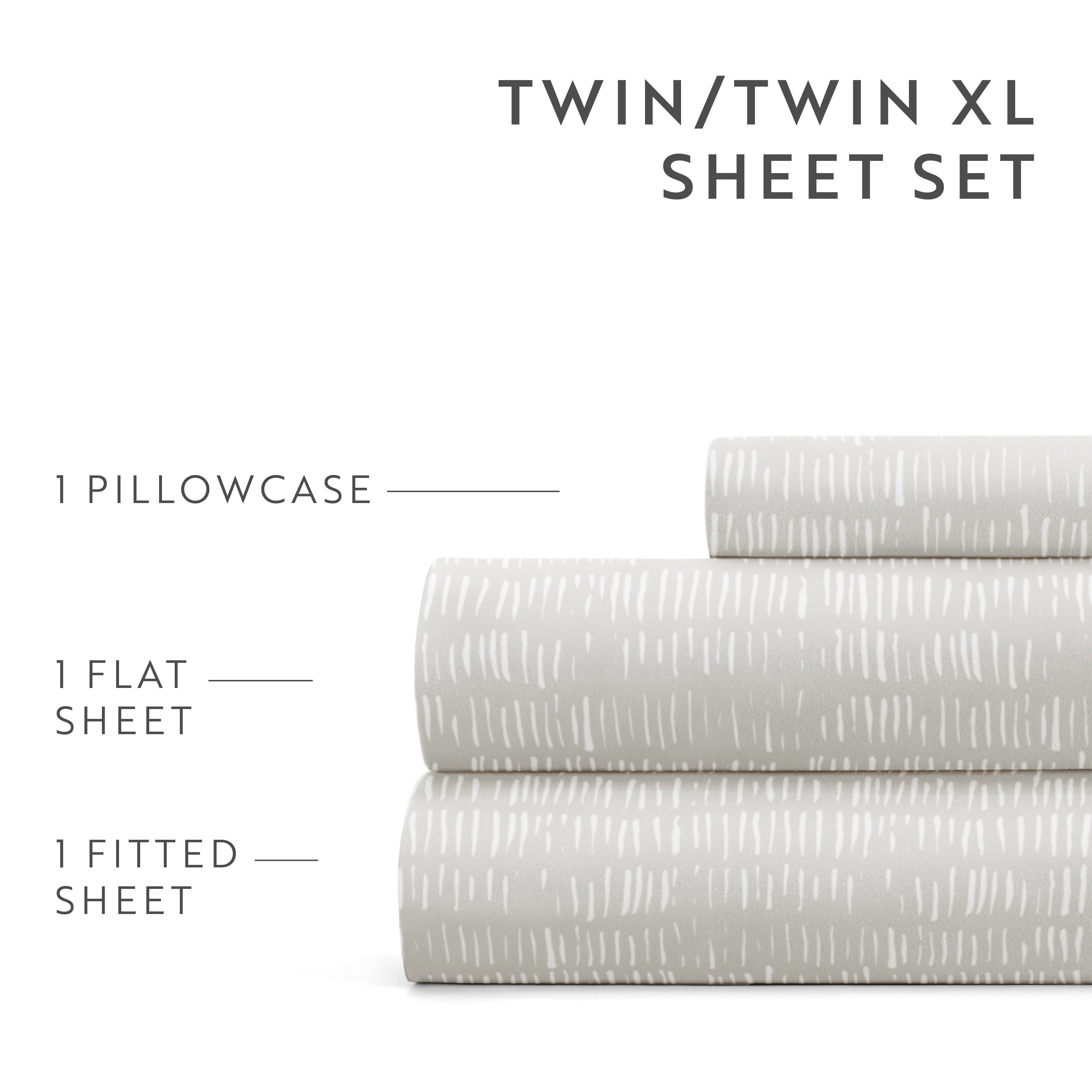 Dashed Lines 4-Piece Patterned Sheet Set
