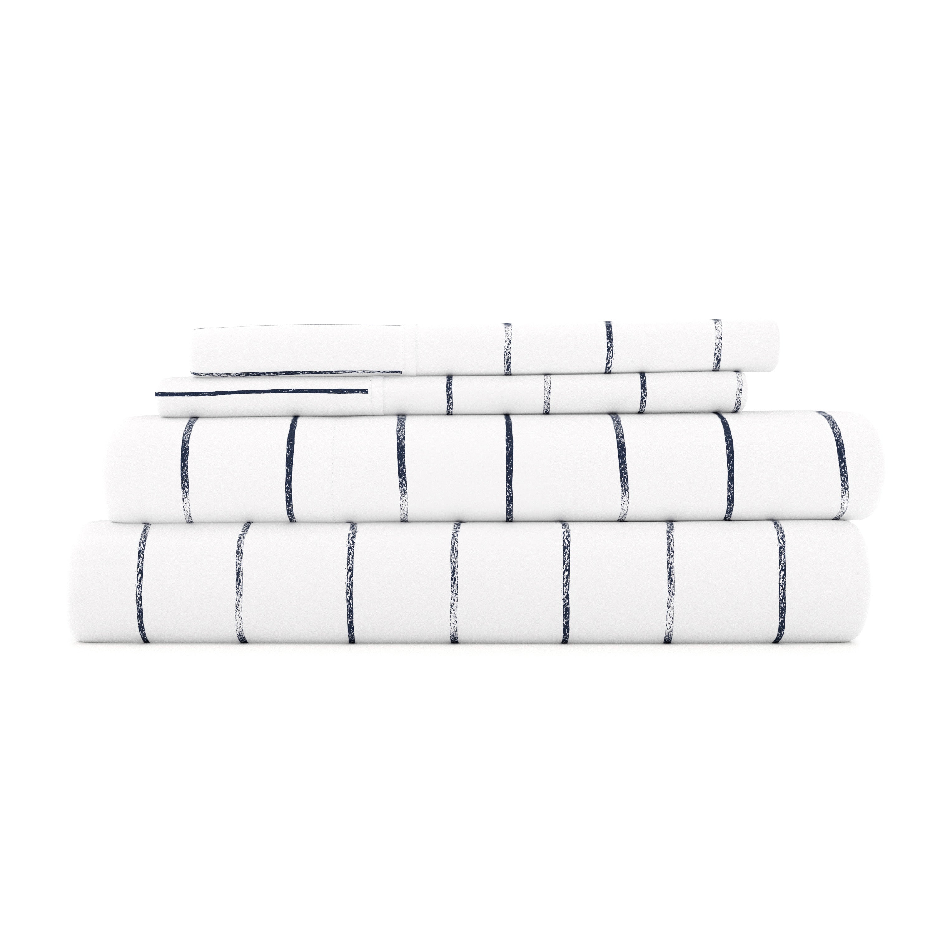 Distressed Field Stripe 4-Piece Patterned Sheet Set