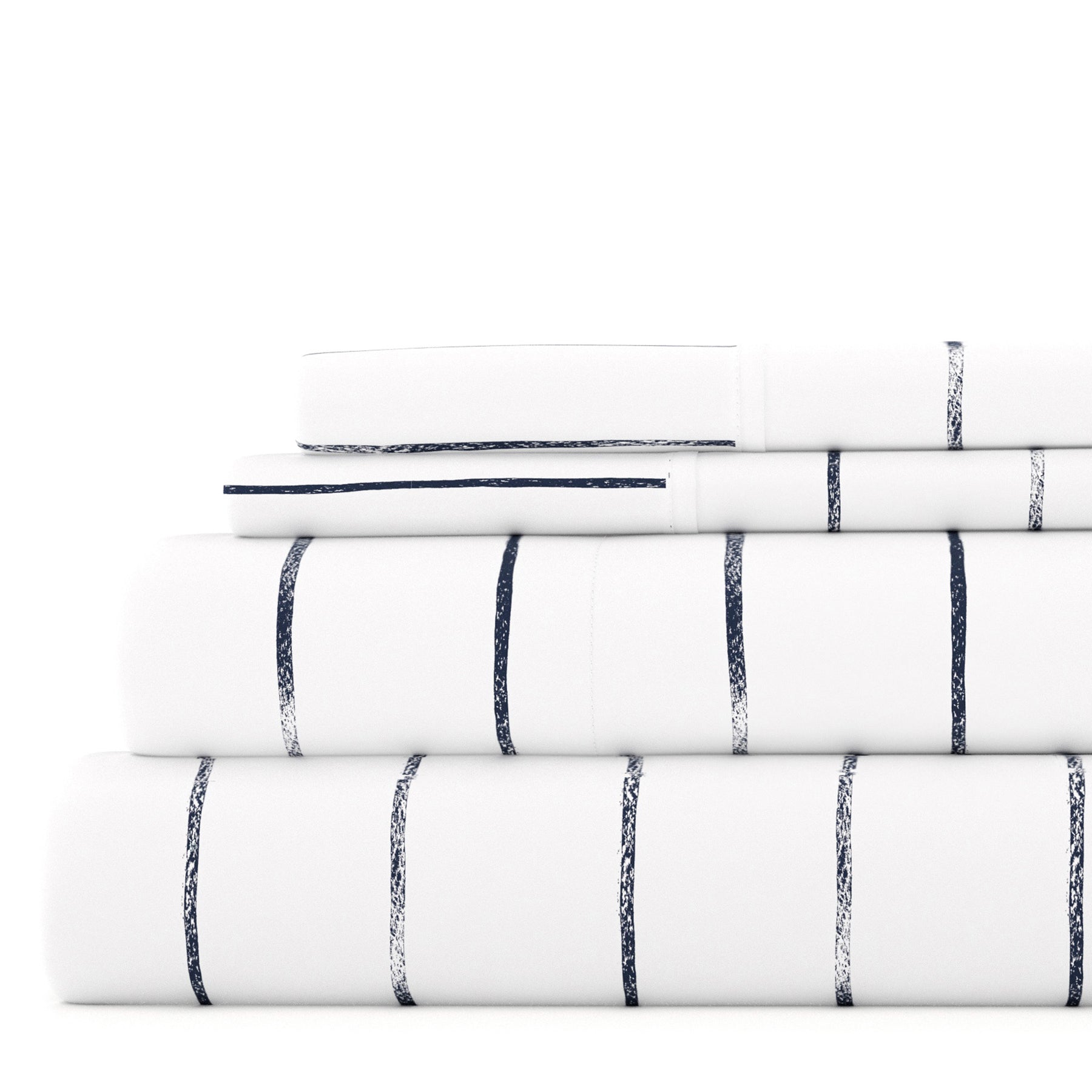 Distressed Field Stripe 4-Piece Patterned Sheet Set