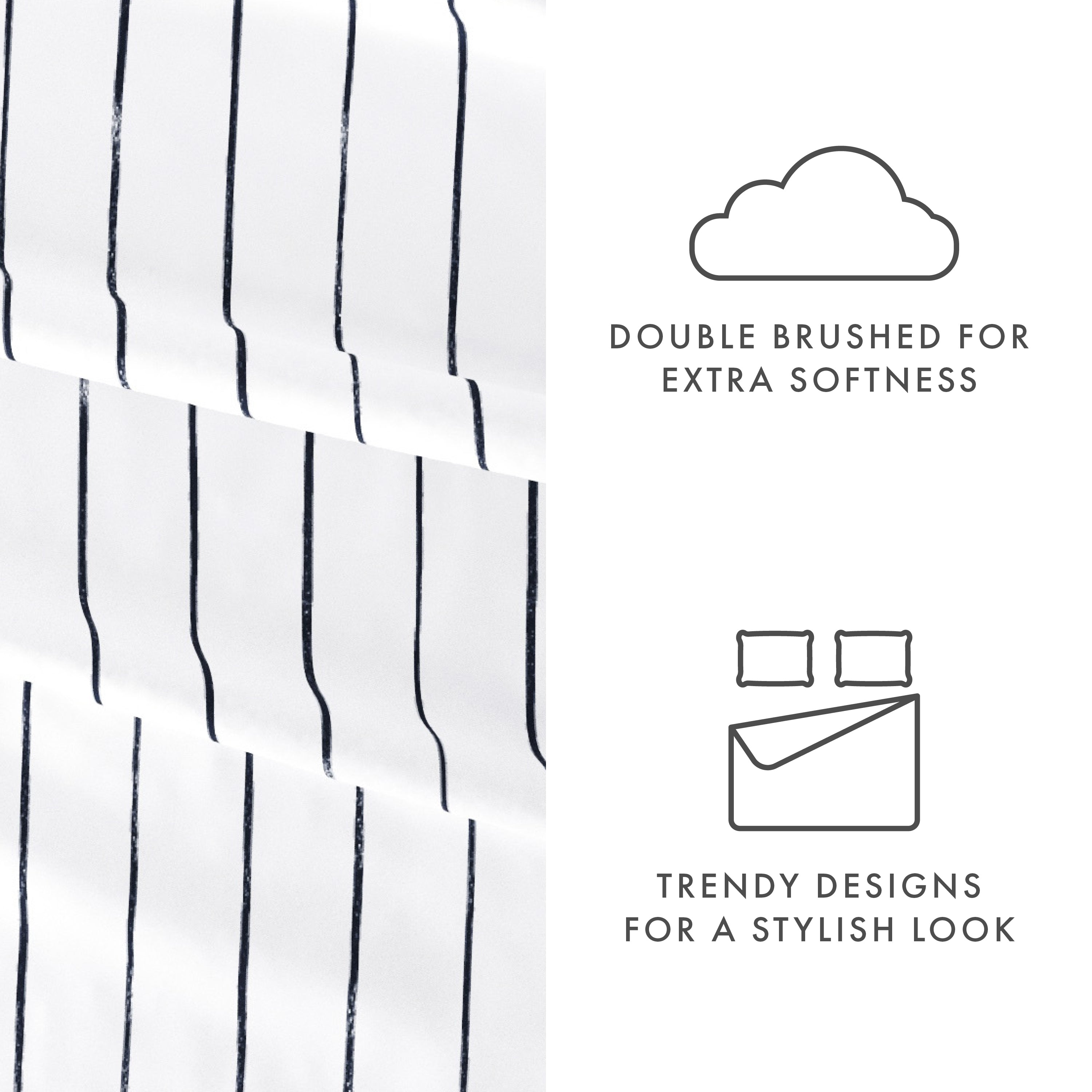 Distressed Field Stripe 4-Piece Patterned Sheet Set