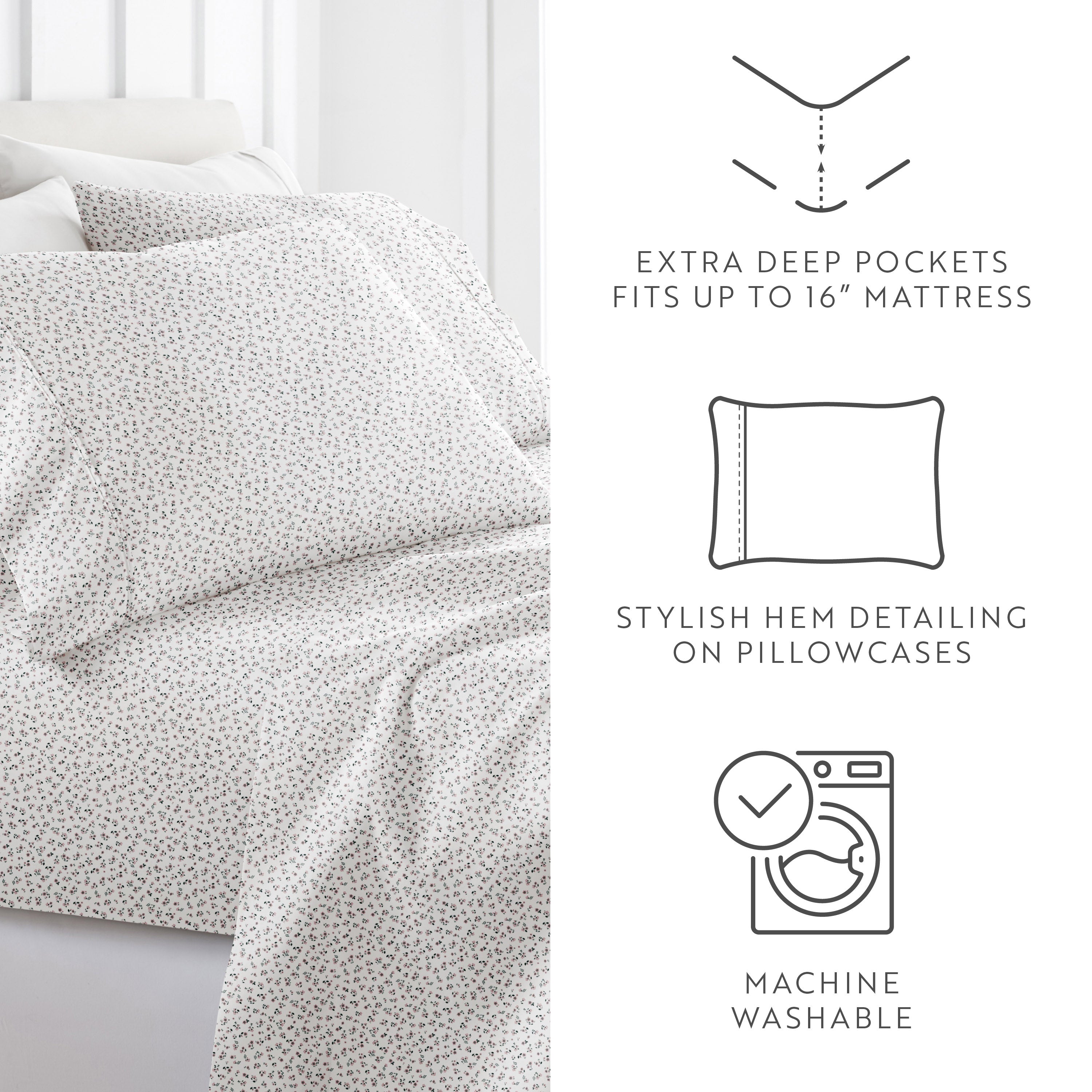Ditsy Floral 4-Piece Patterned Sheet Set