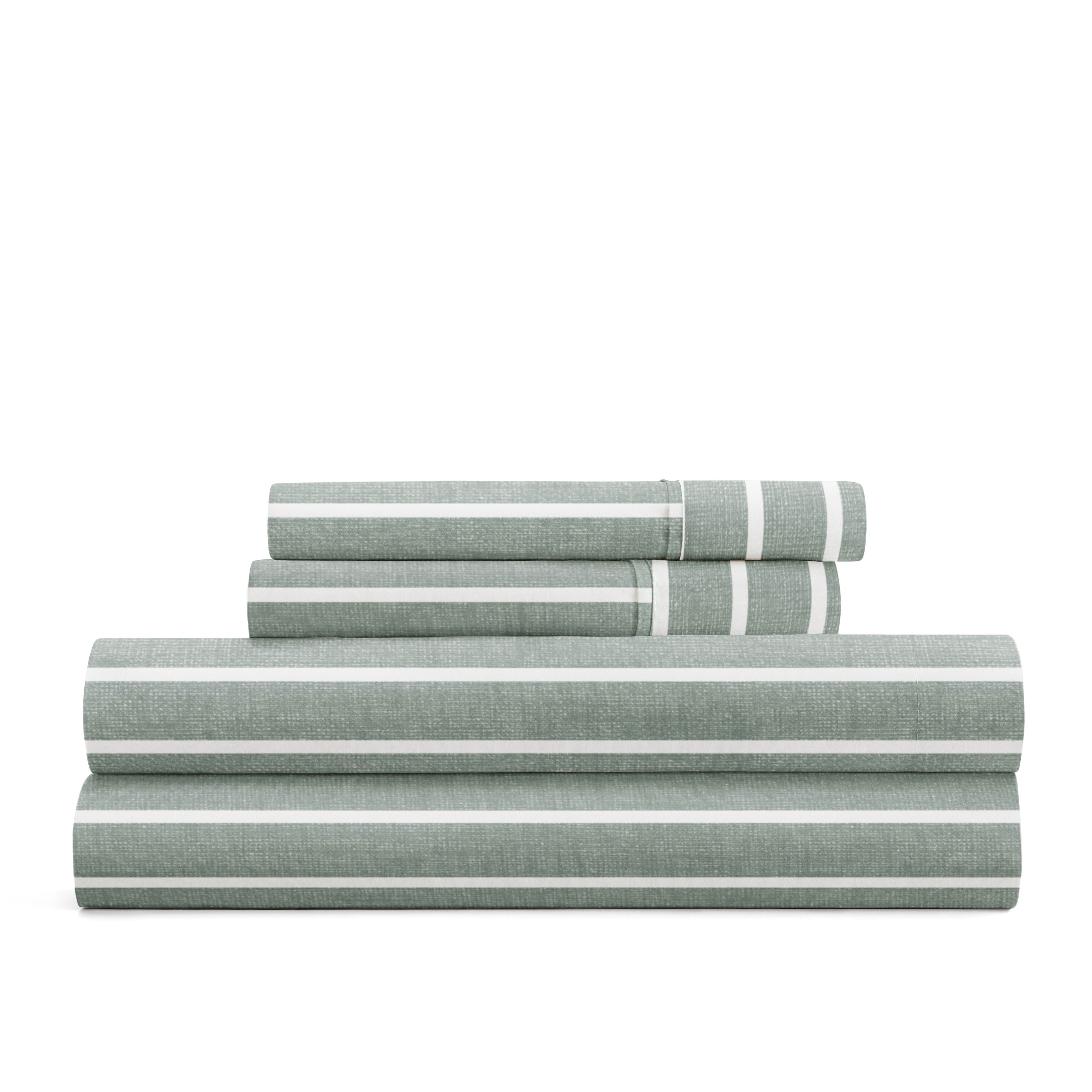 Distressed Awning Stripe 4-Piece Patterned Sheet Set