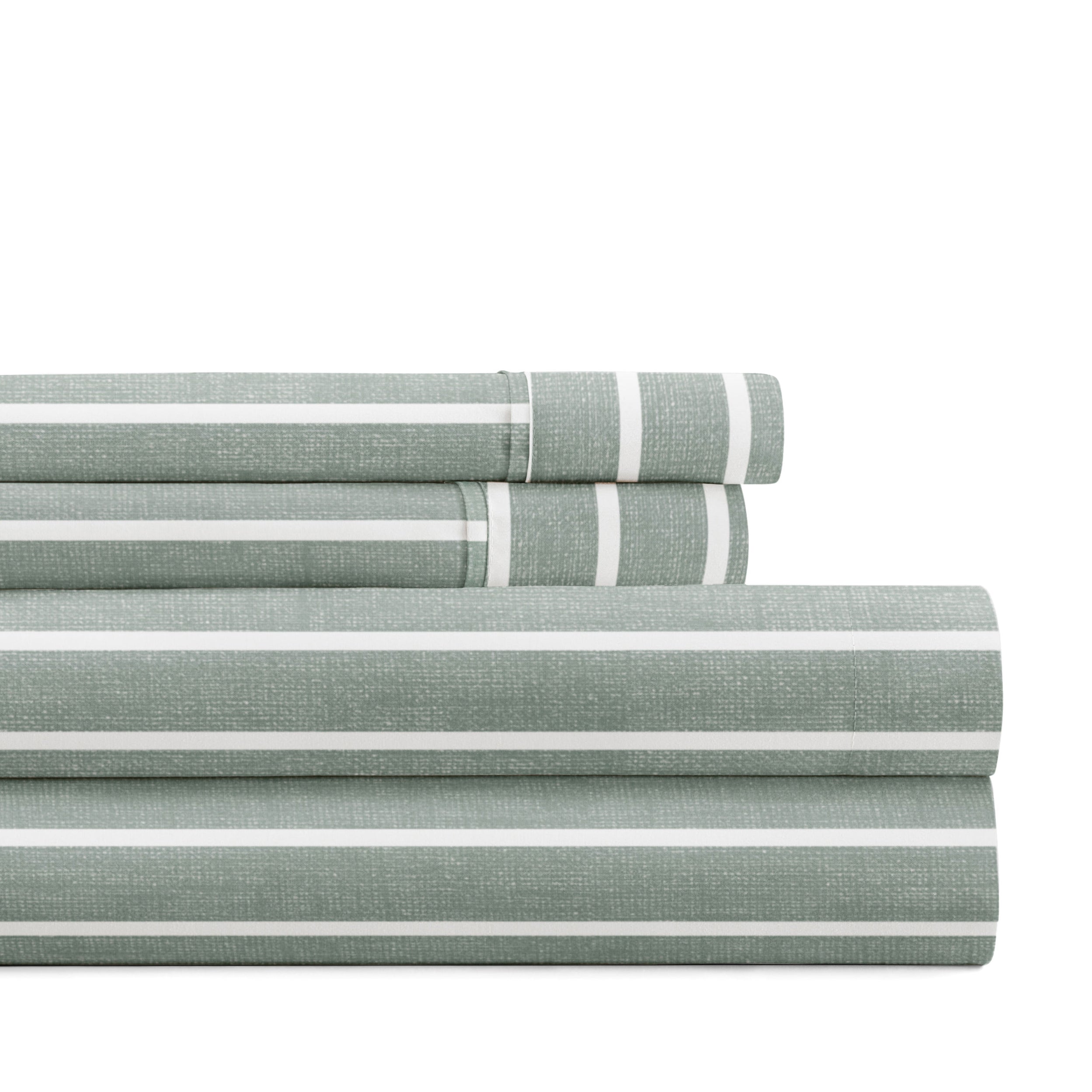 Distressed Awning Stripe 4-Piece Patterned Sheet Set