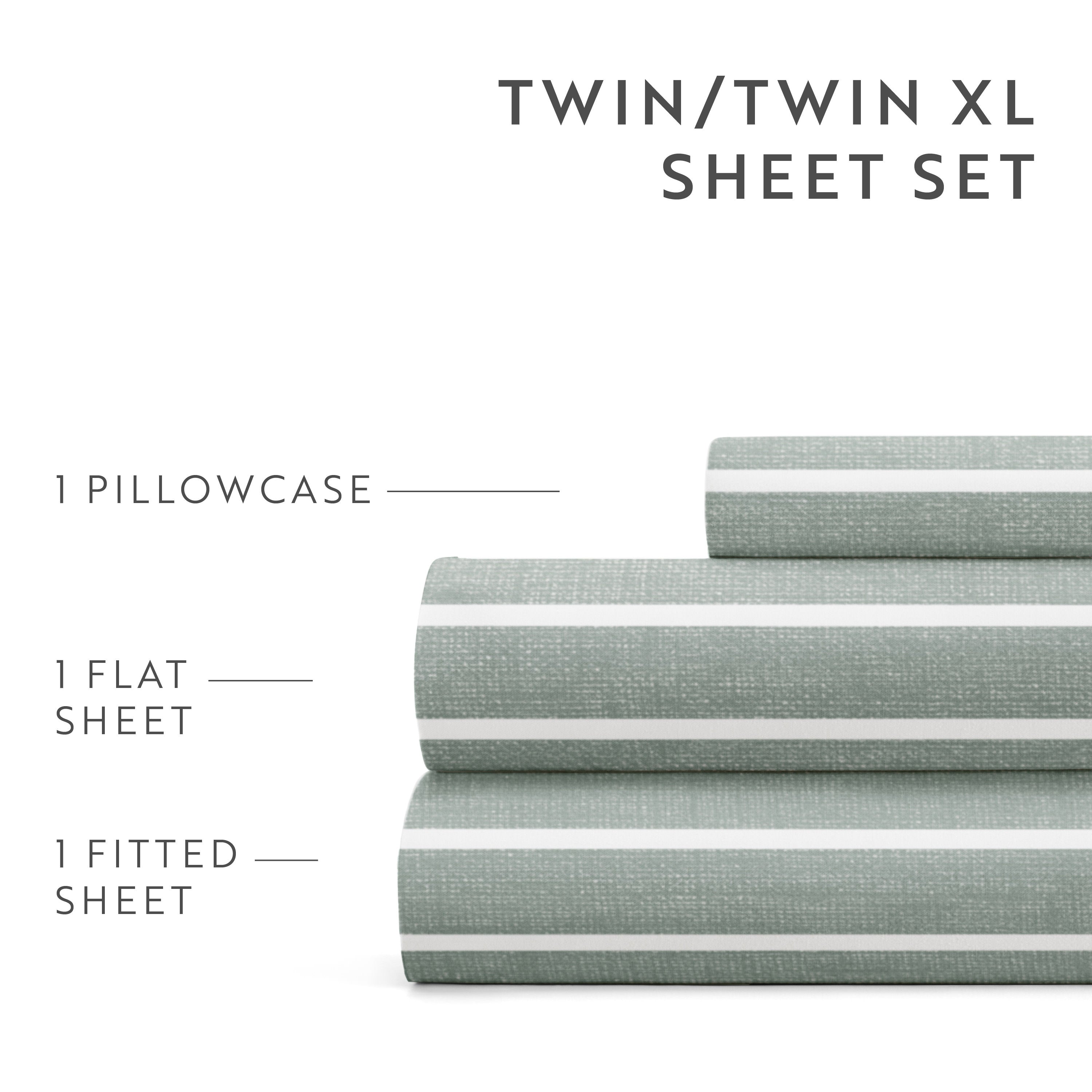 Distressed Awning Stripe 4-Piece Patterned Sheet Set