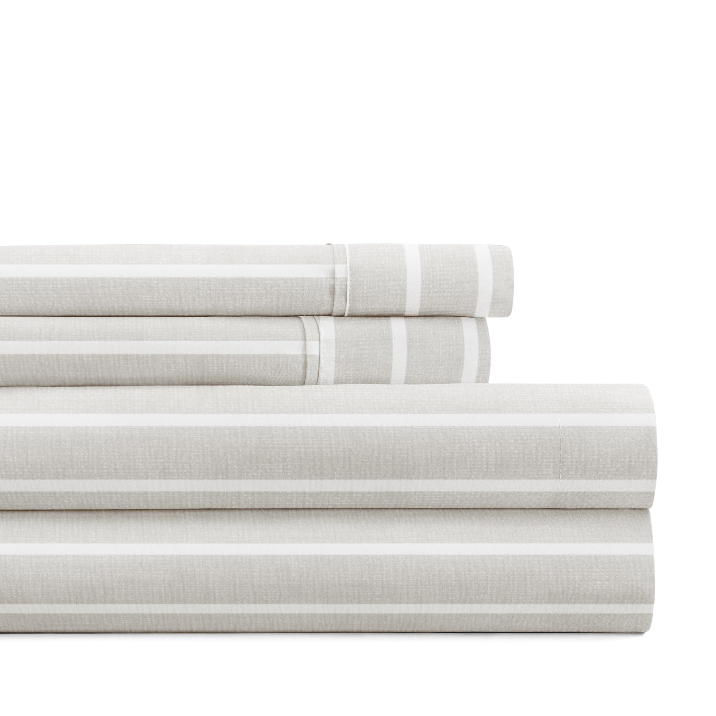 Distressed Awning Stripe 4-Piece Patterned Sheet Set